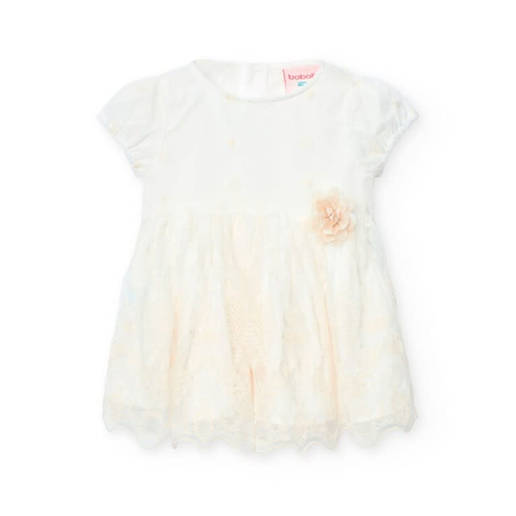 Boboli Boboli Tulle dress embroidery for baby -BCI off white 701053