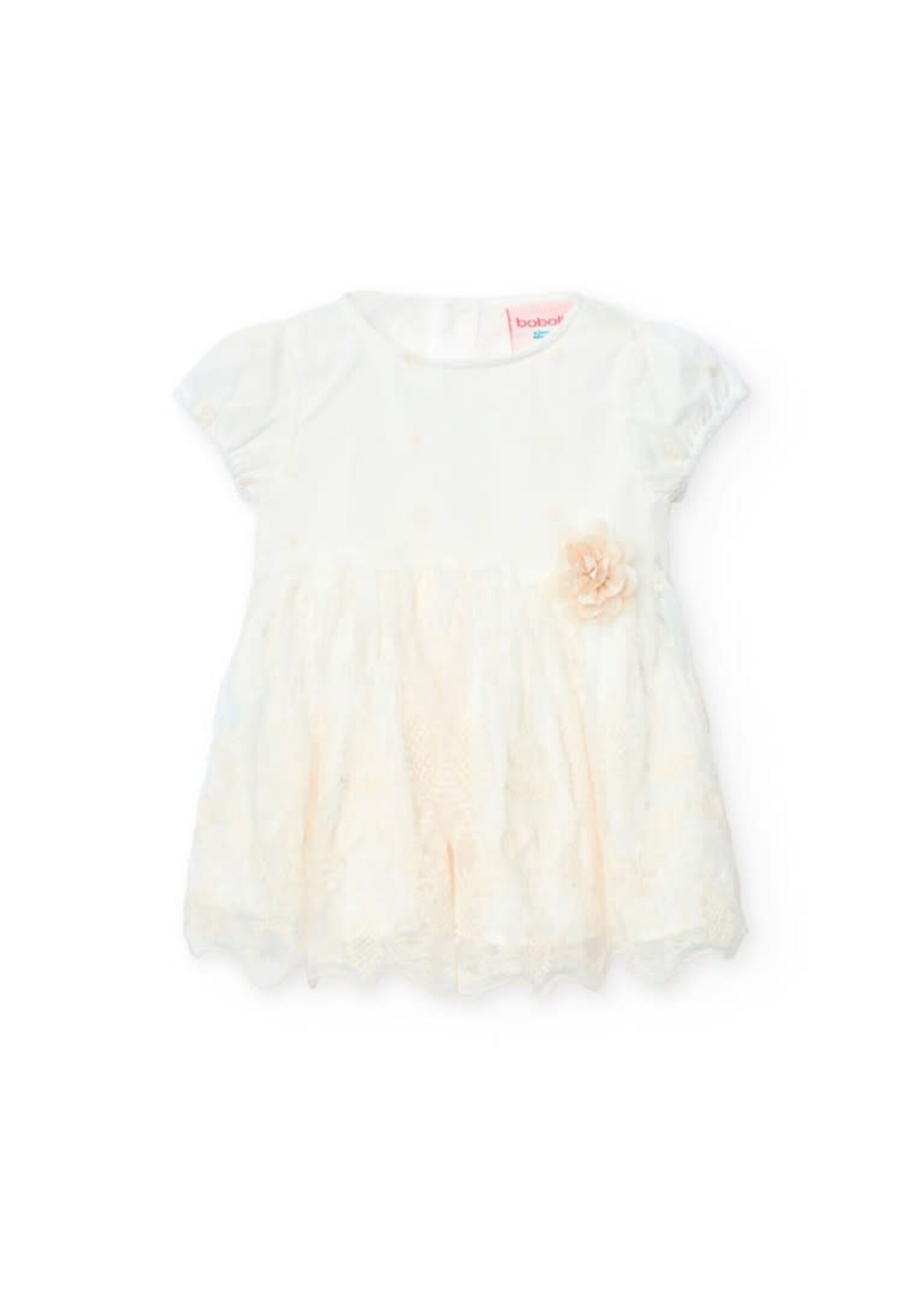 Boboli Boboli Tulle dress embroidery for baby -BCI off white 701053