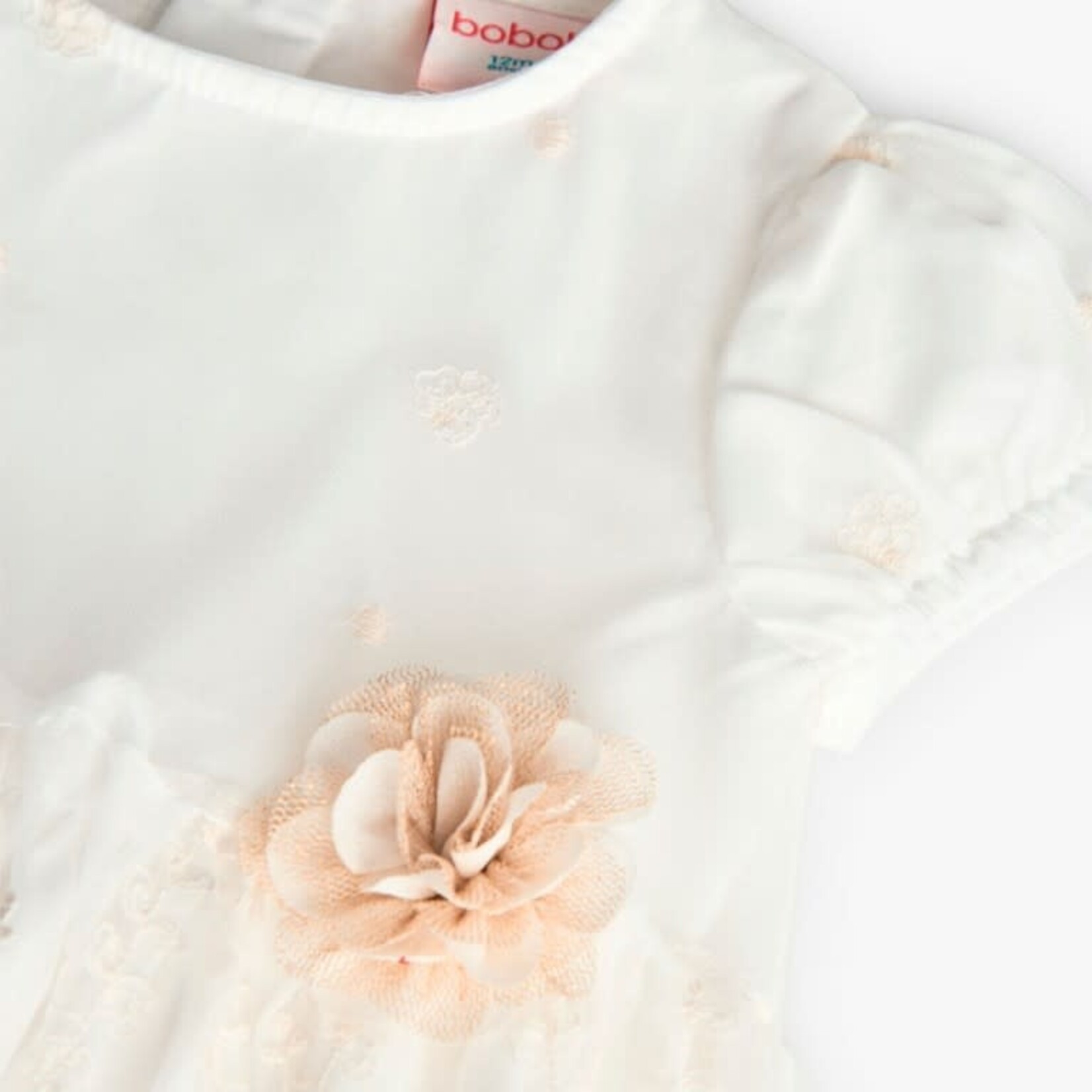 Boboli Boboli Tulle dress embroidery for baby -BCI off white 701053