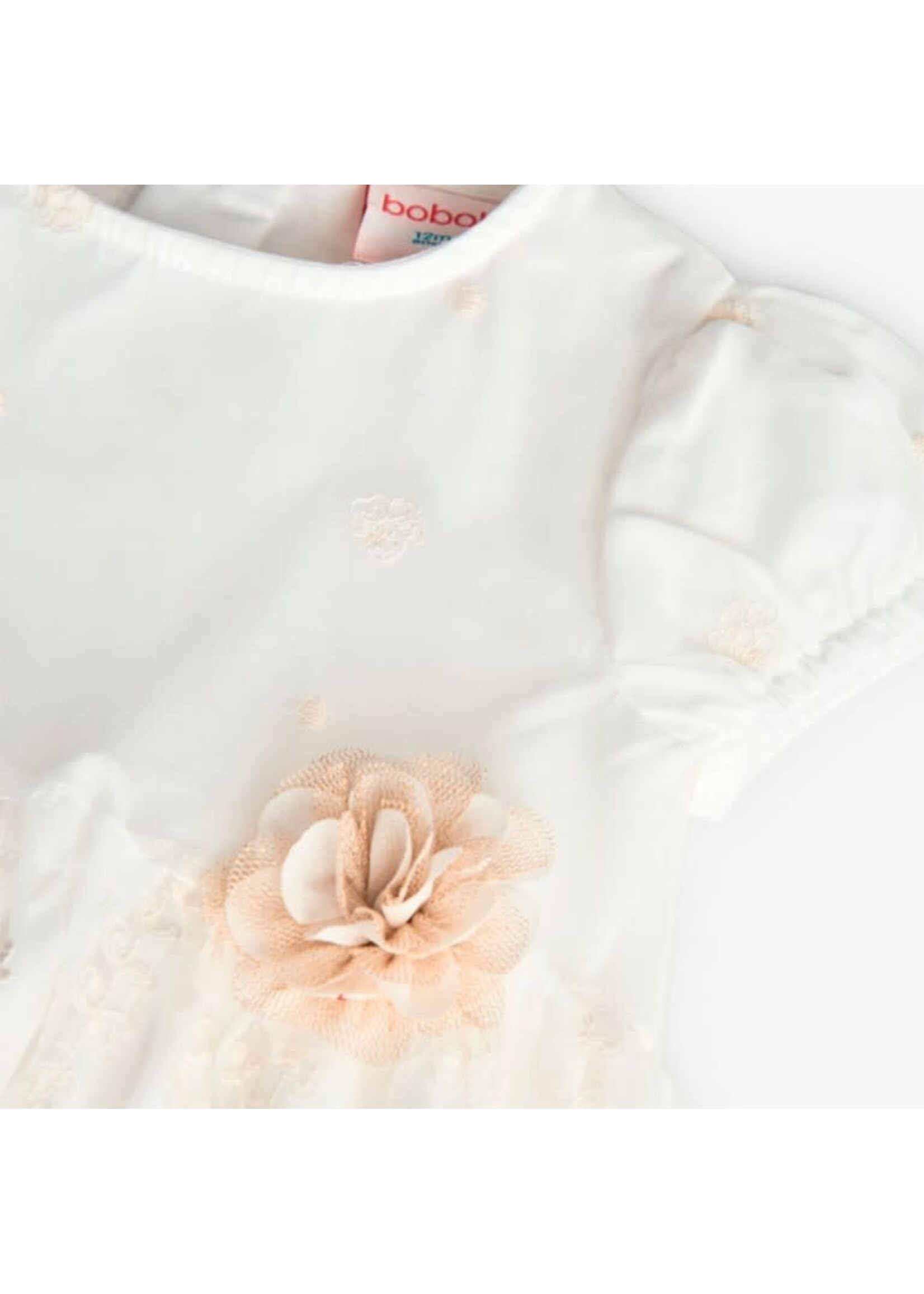 Boboli Boboli Tulle dress embroidery for baby -BCI off white 701053