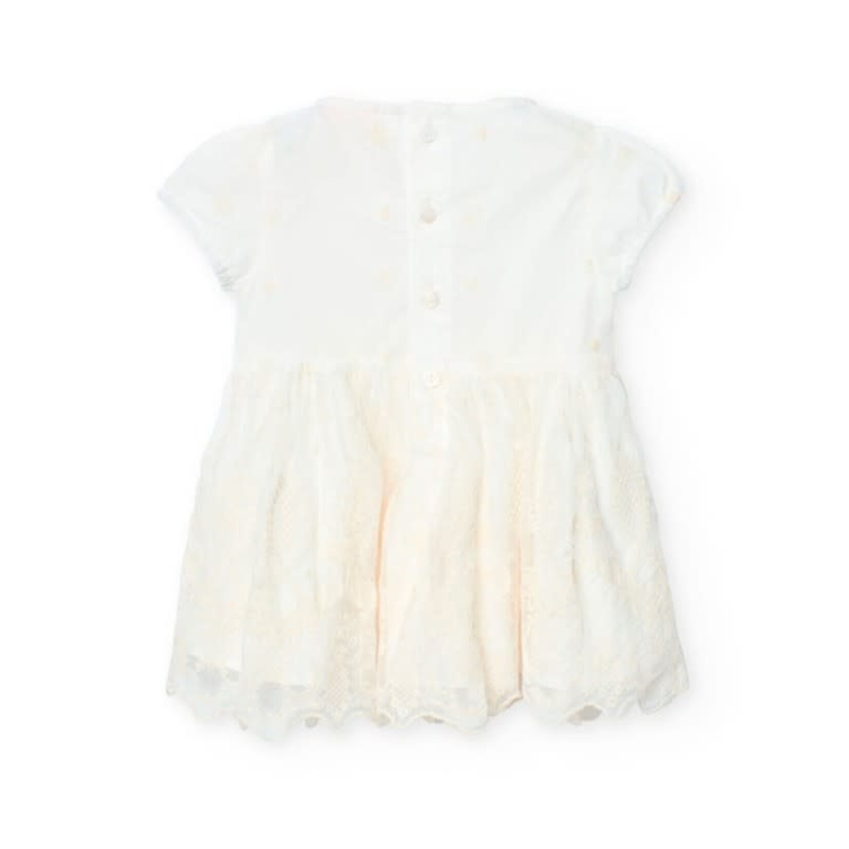 Boboli Boboli Tulle dress embroidery for baby -BCI off white 701053