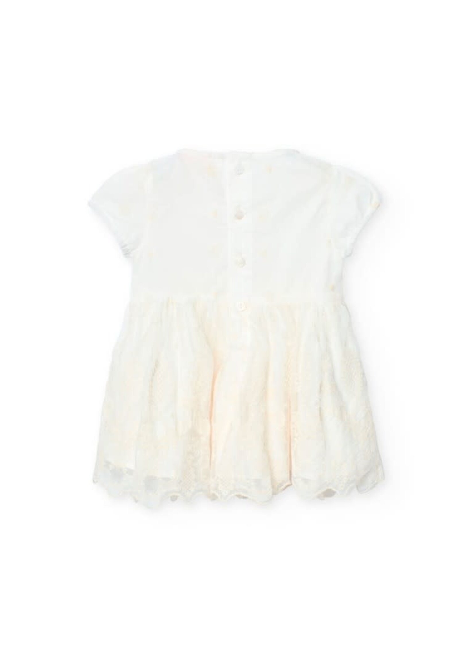 Boboli Boboli Tulle dress embroidery for baby -BCI off white 701053
