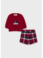 Mayoral Mayoral Shorts with leotard set Red - 21 02225