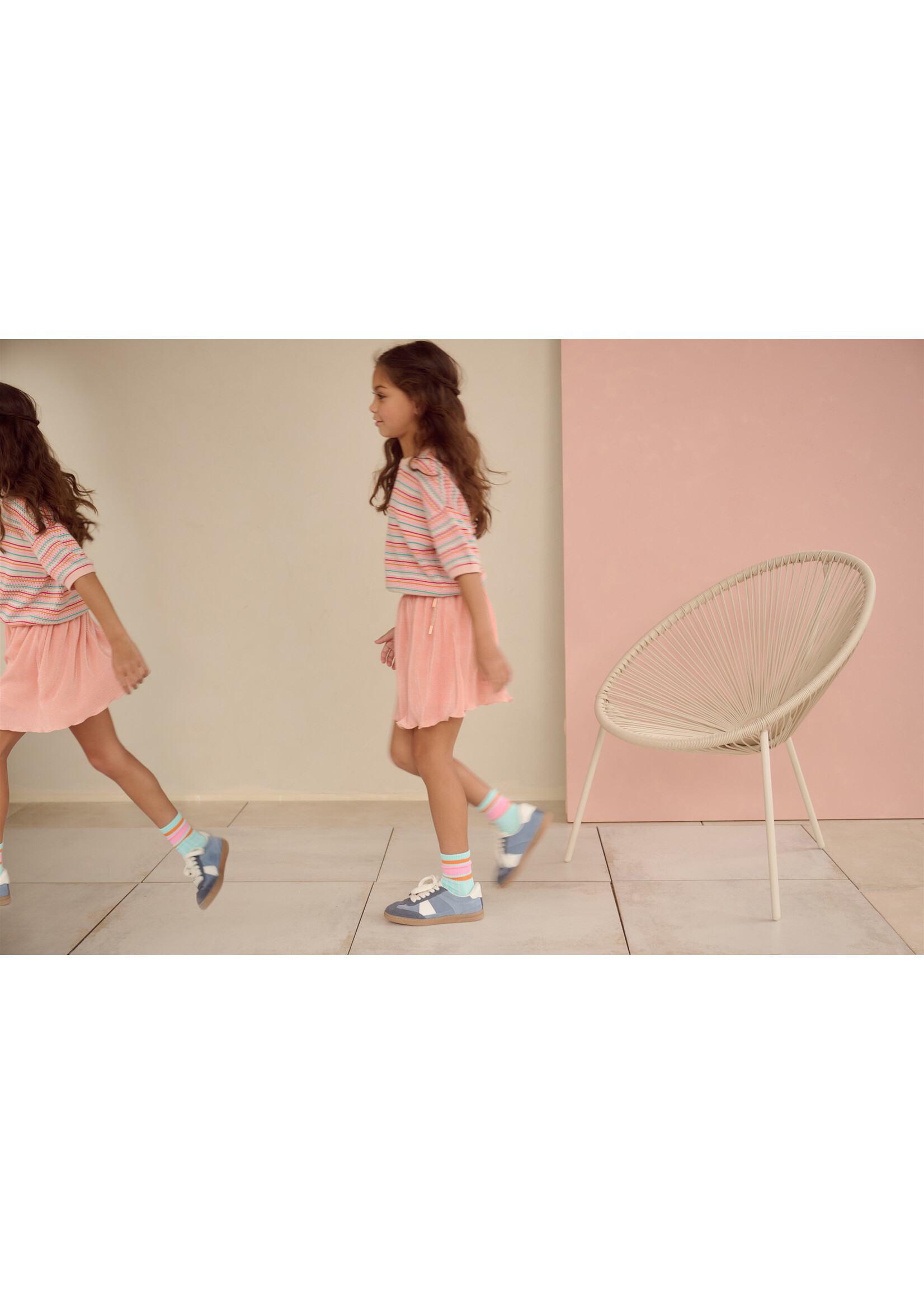 NoNo NoNo Norah Plisse Skirt N602-5700 Pale Blush Pink