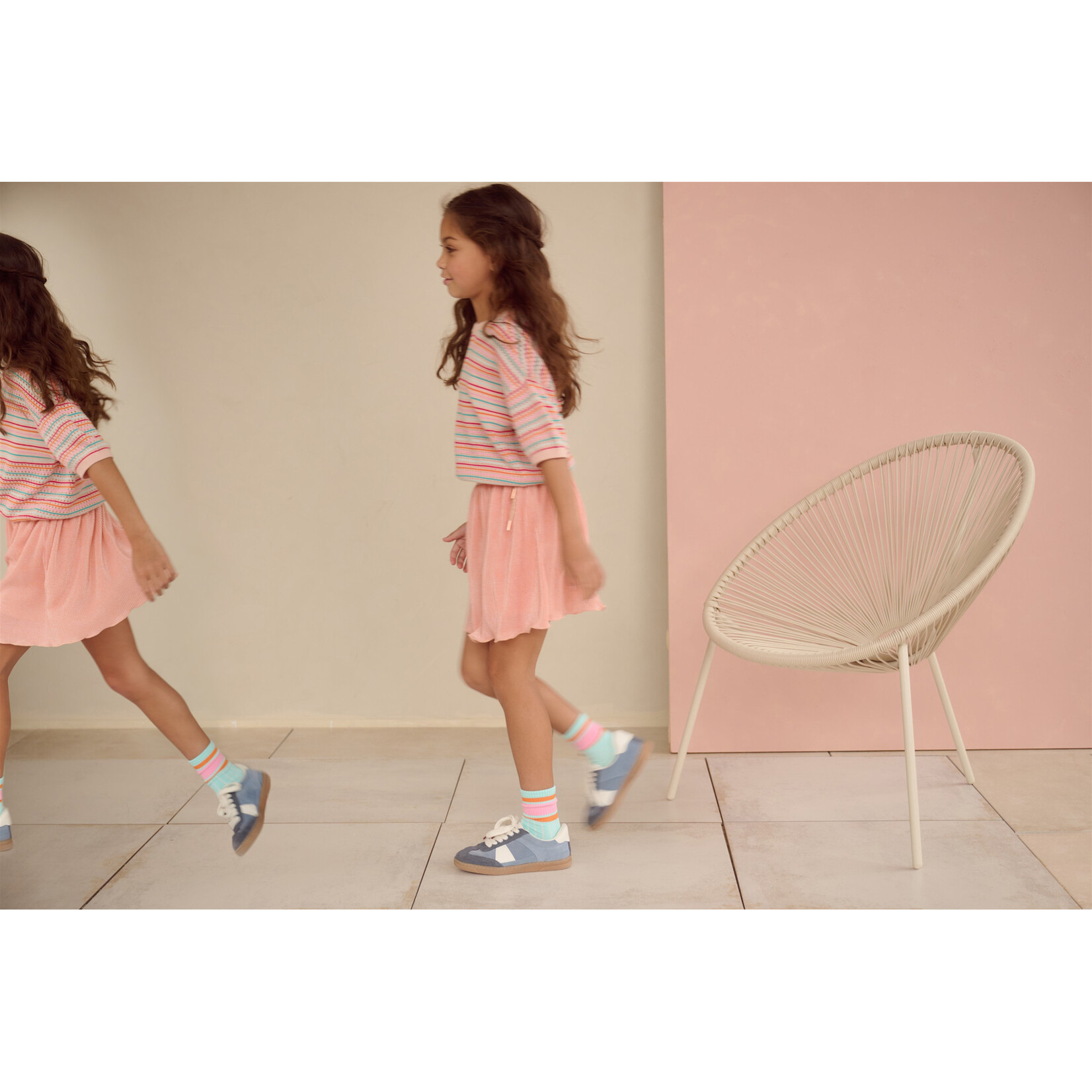 NoNo NoNo Norah Plisse Skirt N602-5700 Pale Blush Pink