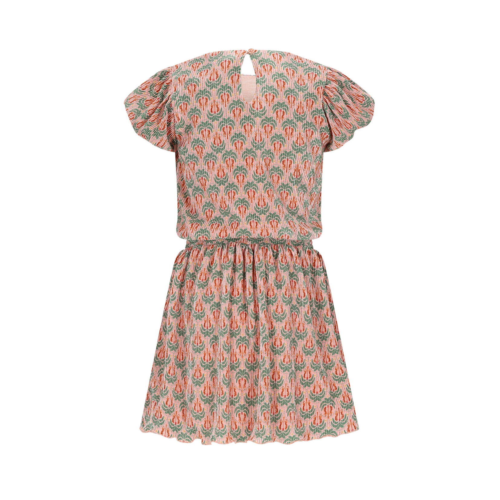 NoNo NoNo Miron Plisse Dress with balloonsleeve N602-5801 Sage Green