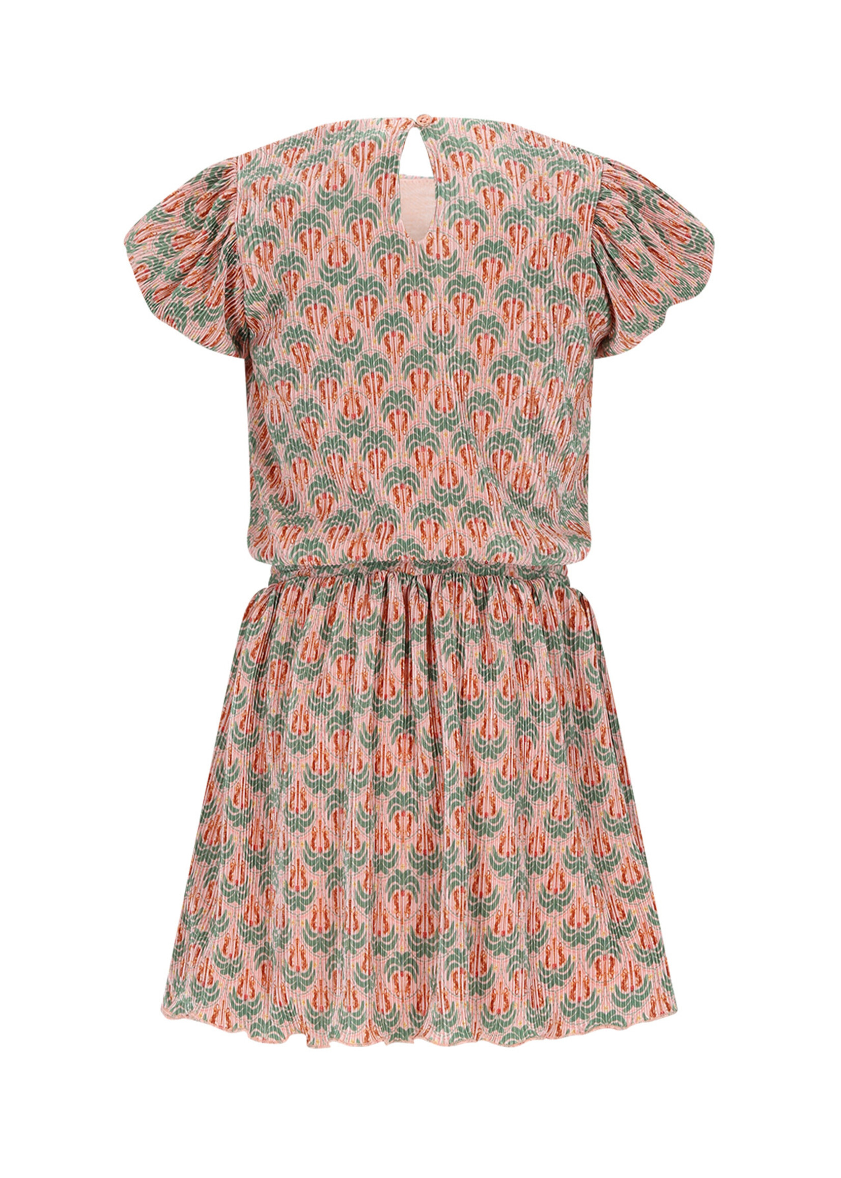 NoNo NoNo Miron Plisse Dress with balloonsleeve N602-5801 Sage Green