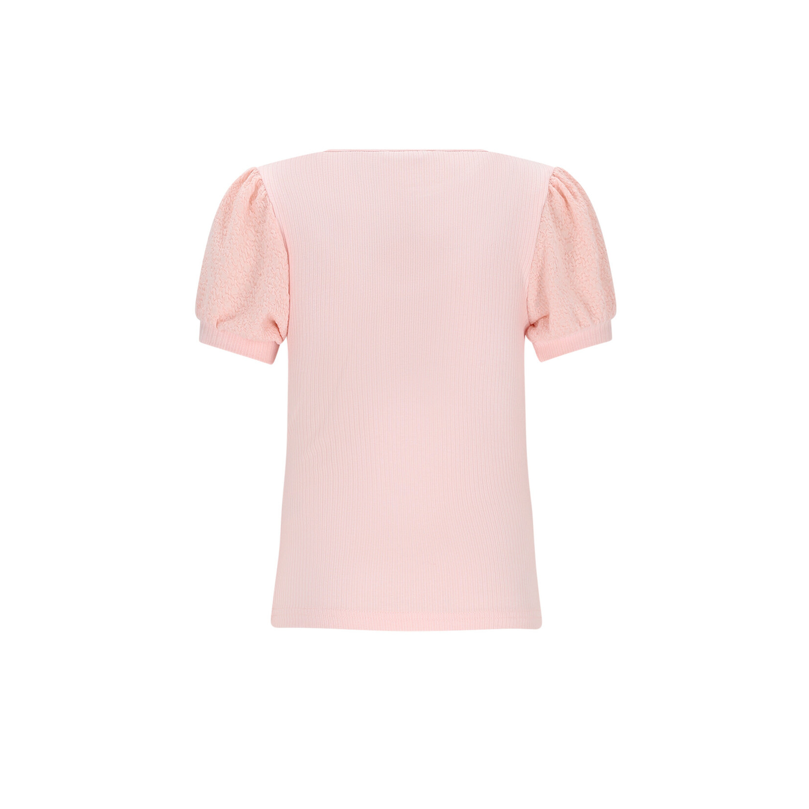 NoNo NoNo Kyoto Ribjersey Top with puffed sleeves N602-5403 Pale Blush Pink