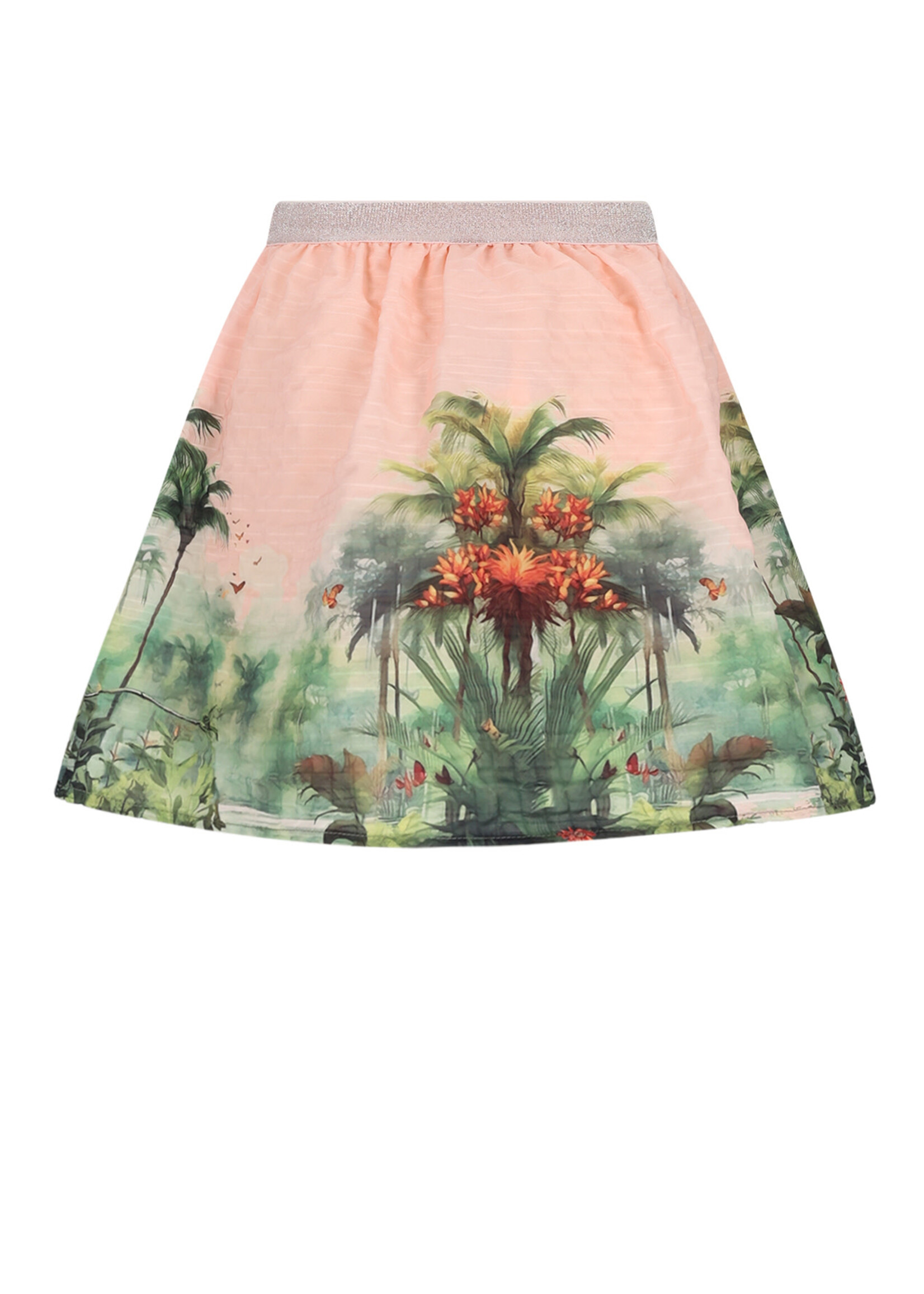 NoNo NoNo Ninu Seersucker Border Printed Skirt N602-5705 Pale Blush Pink