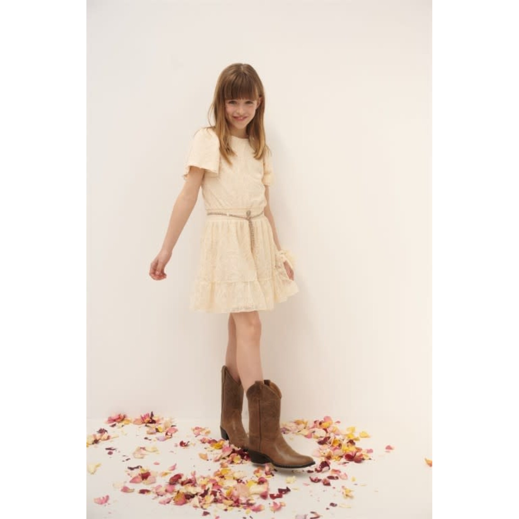 NoNo NoNo Mireal Embroidered Mesh N412-5806 Pearled Ivory