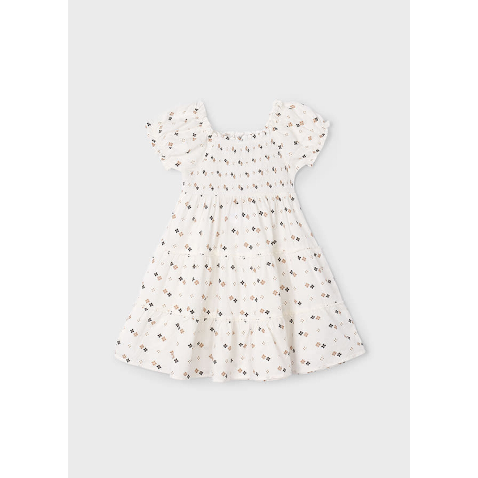 Mayoral Mayoral Dress with smock Natural - 25 03925