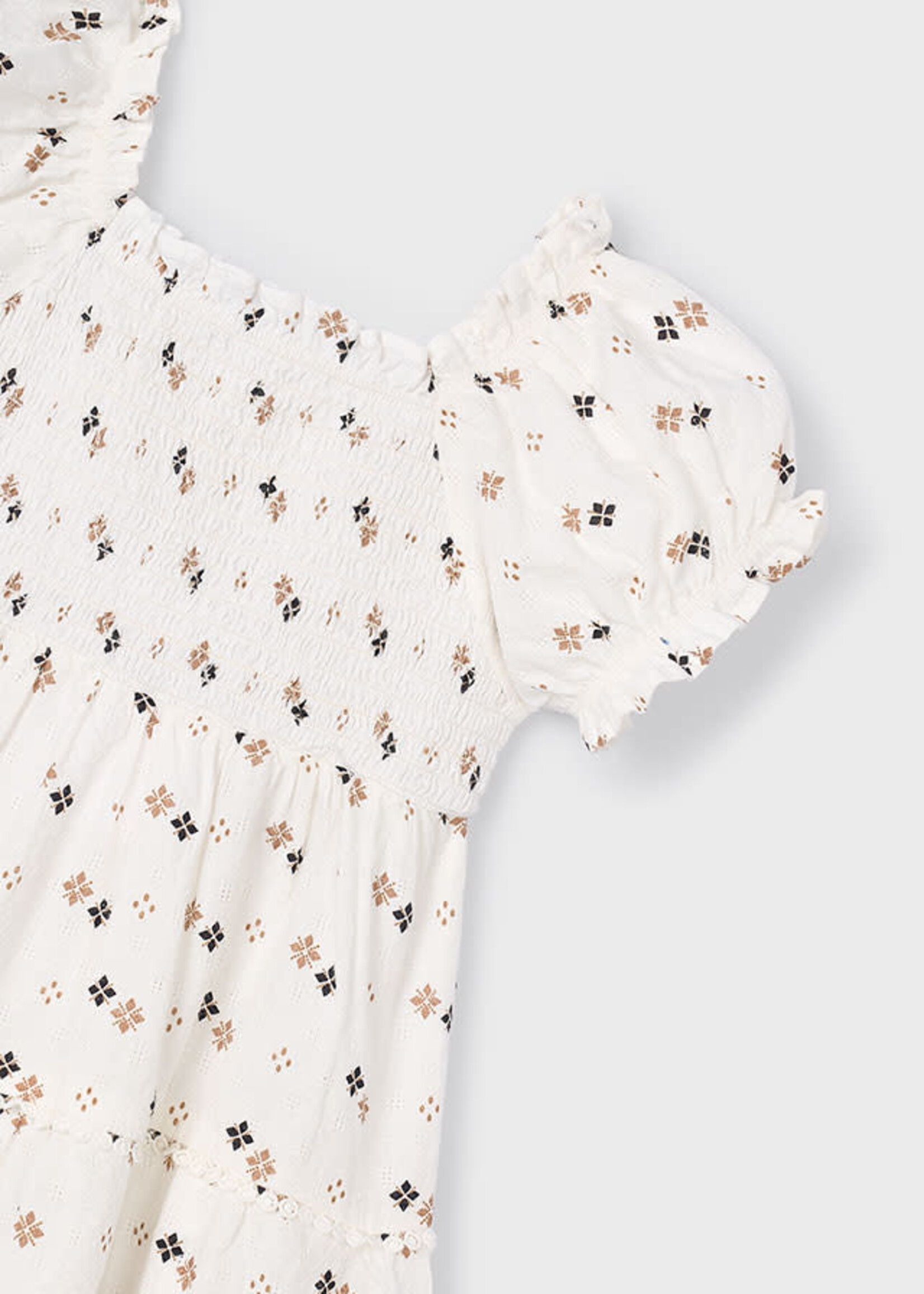 Mayoral Mayoral Dress with smock Natural - 25 03925