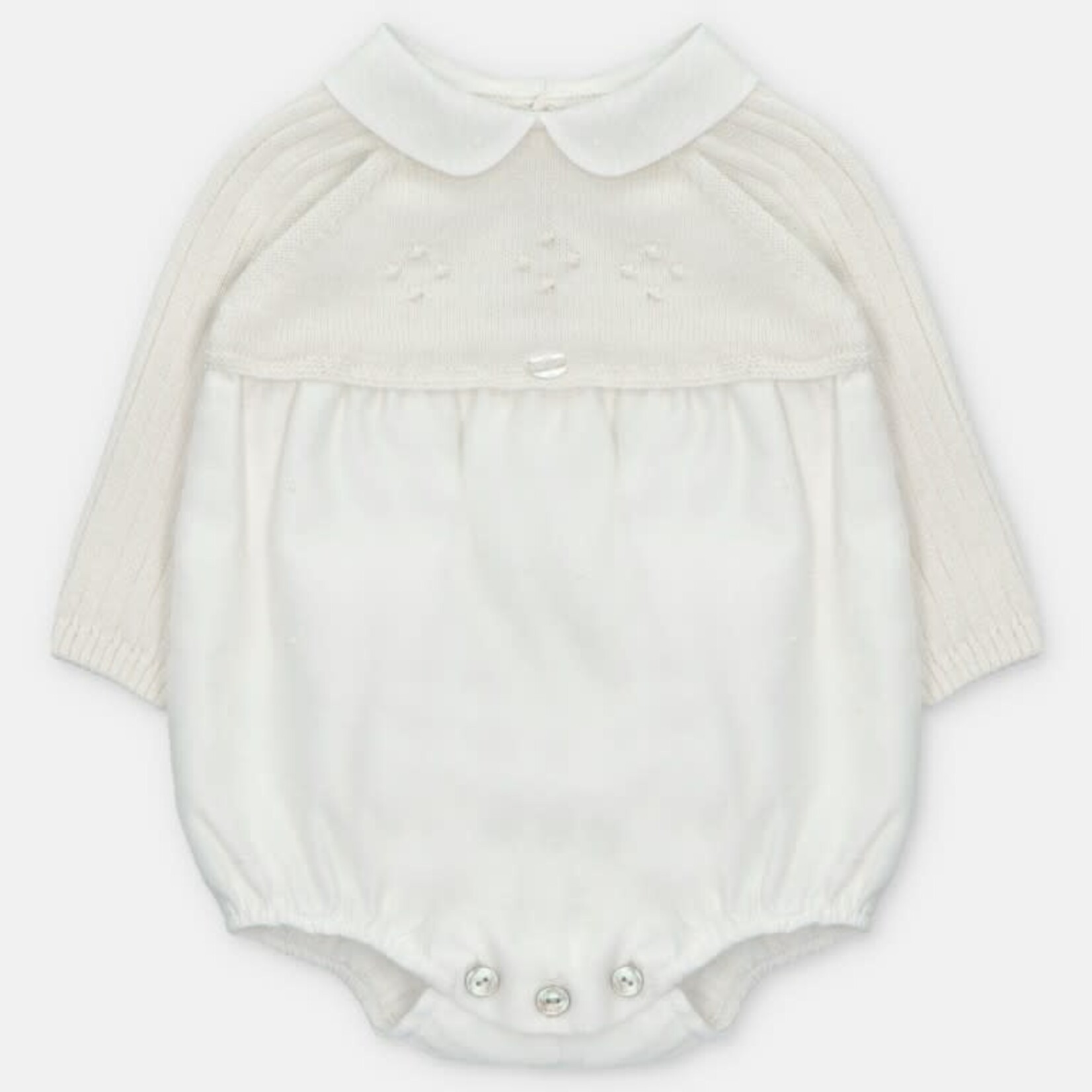 Martin Aranda Martin Aranda SHORT ROMPER KNIT & WOVEN BOY AMIEVA Blanco roto - 001-30320