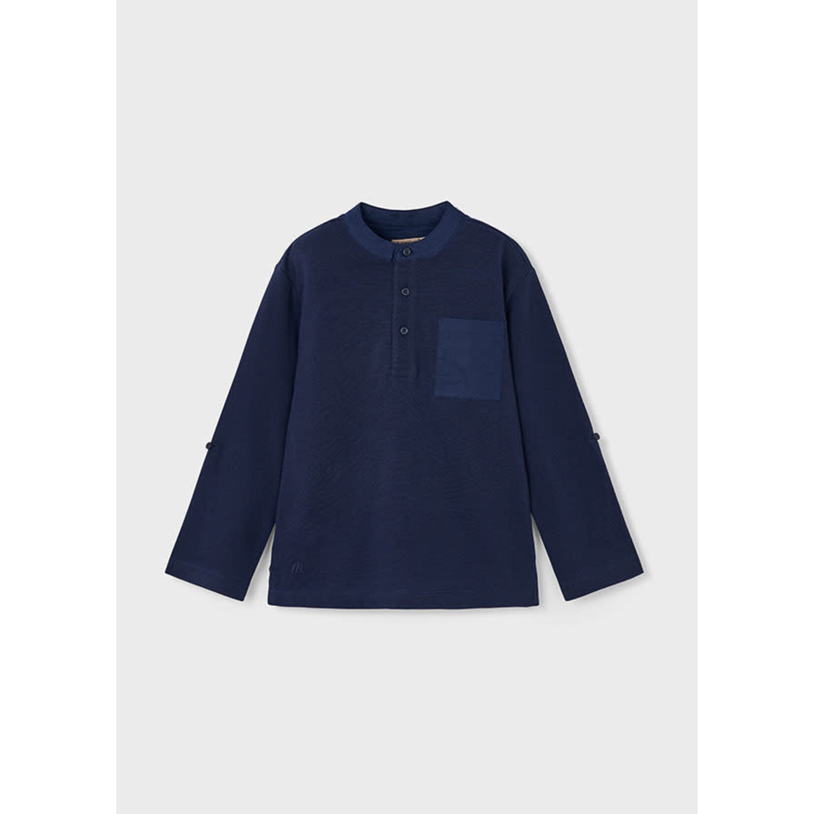 Mayoral Mayoral L/s mao-collar polo shirt Navy - 25 03111