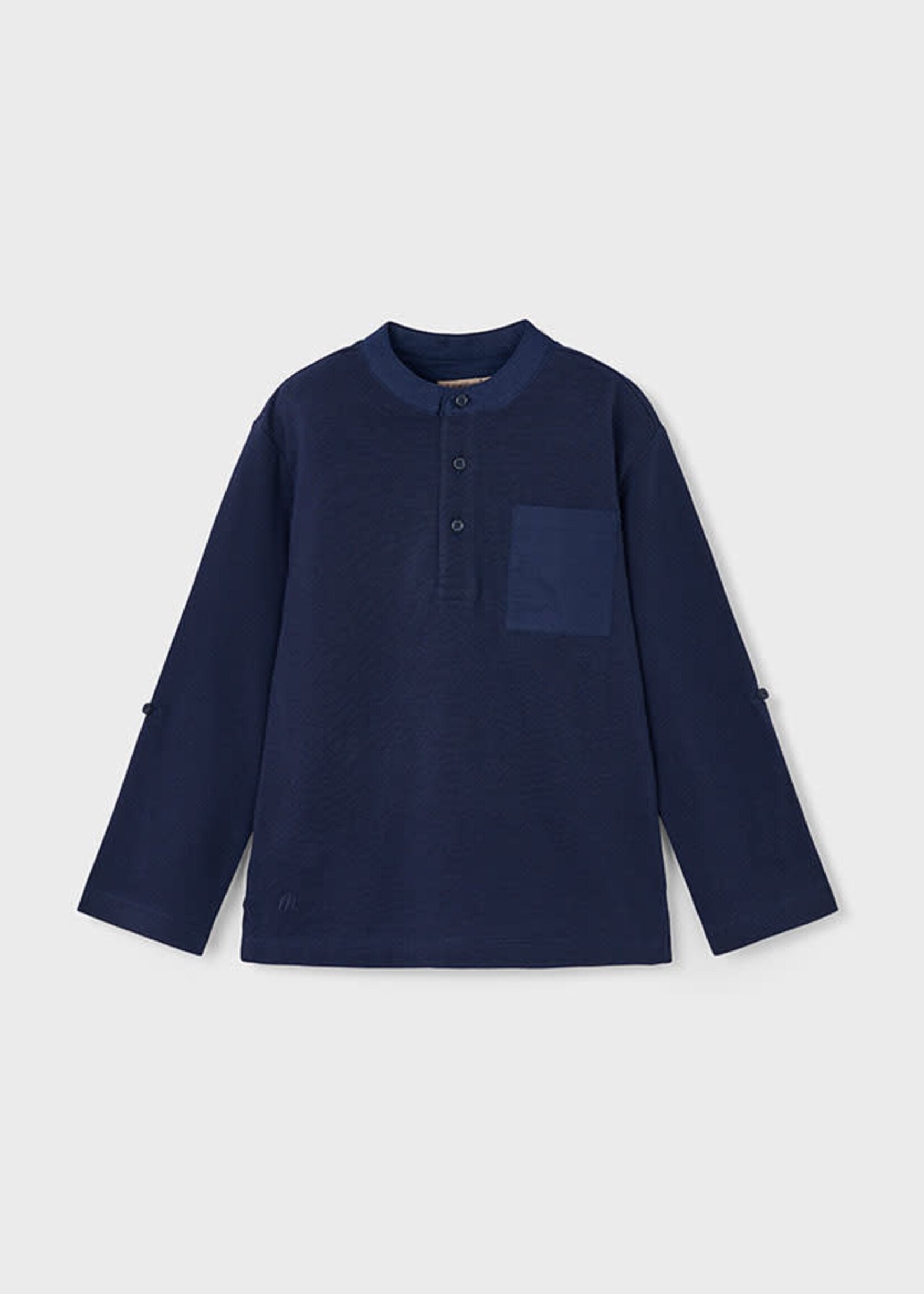 Mayoral Mayoral L/s mao-collar polo shirt Navy - 25 03111