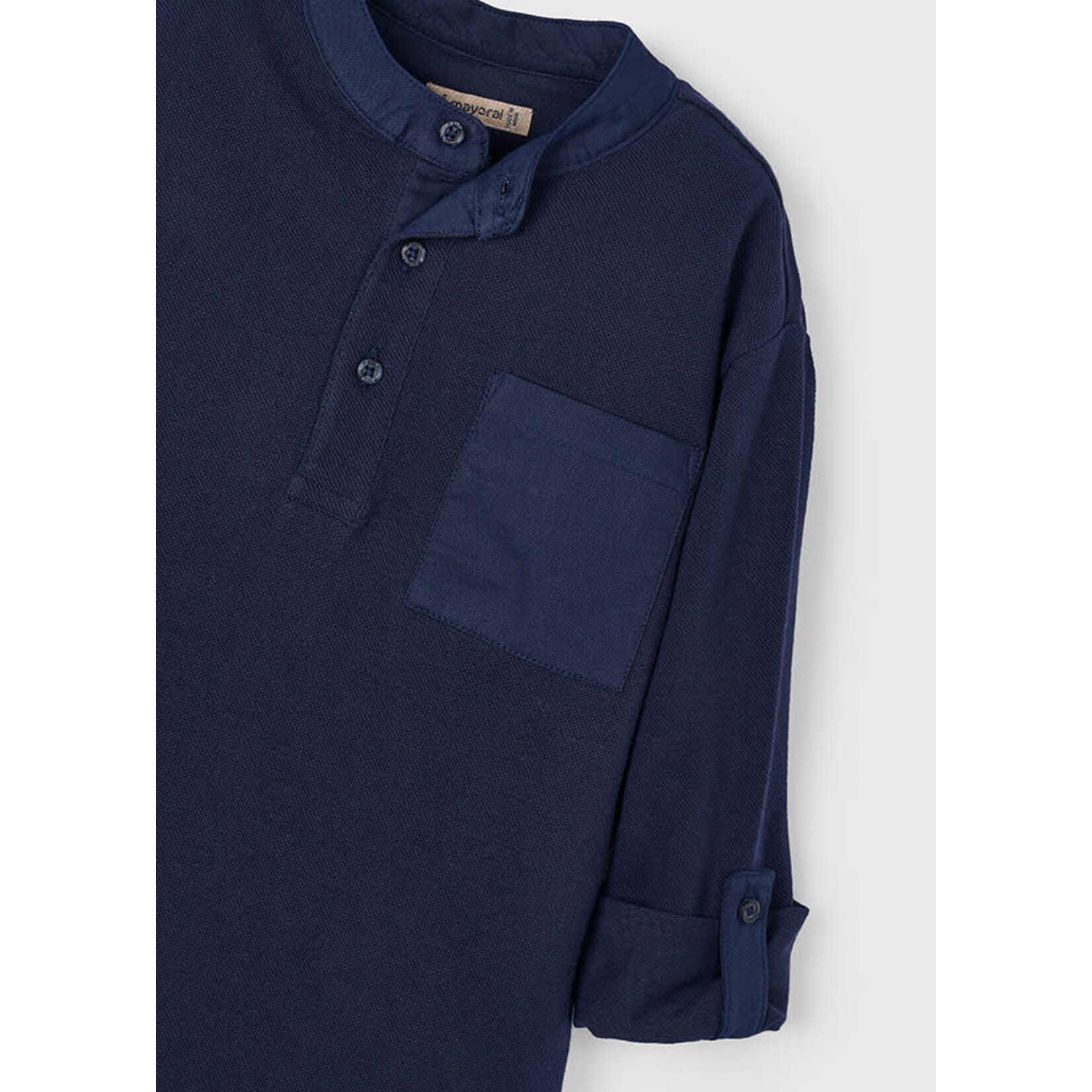Mayoral Mayoral L/s mao-collar polo shirt Navy - 25 03111
