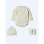 Mac Ilusion Mac Ilusion Traje 4 Piezas sueter, culotte, patucos y bonet BASICS Blanco B