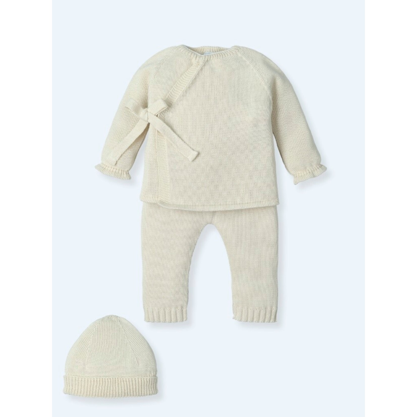 Mac Ilusion Mac Ilusion Traje 3 Piezas sueter, pantalon sin pies y bonet BASICS Crudo B