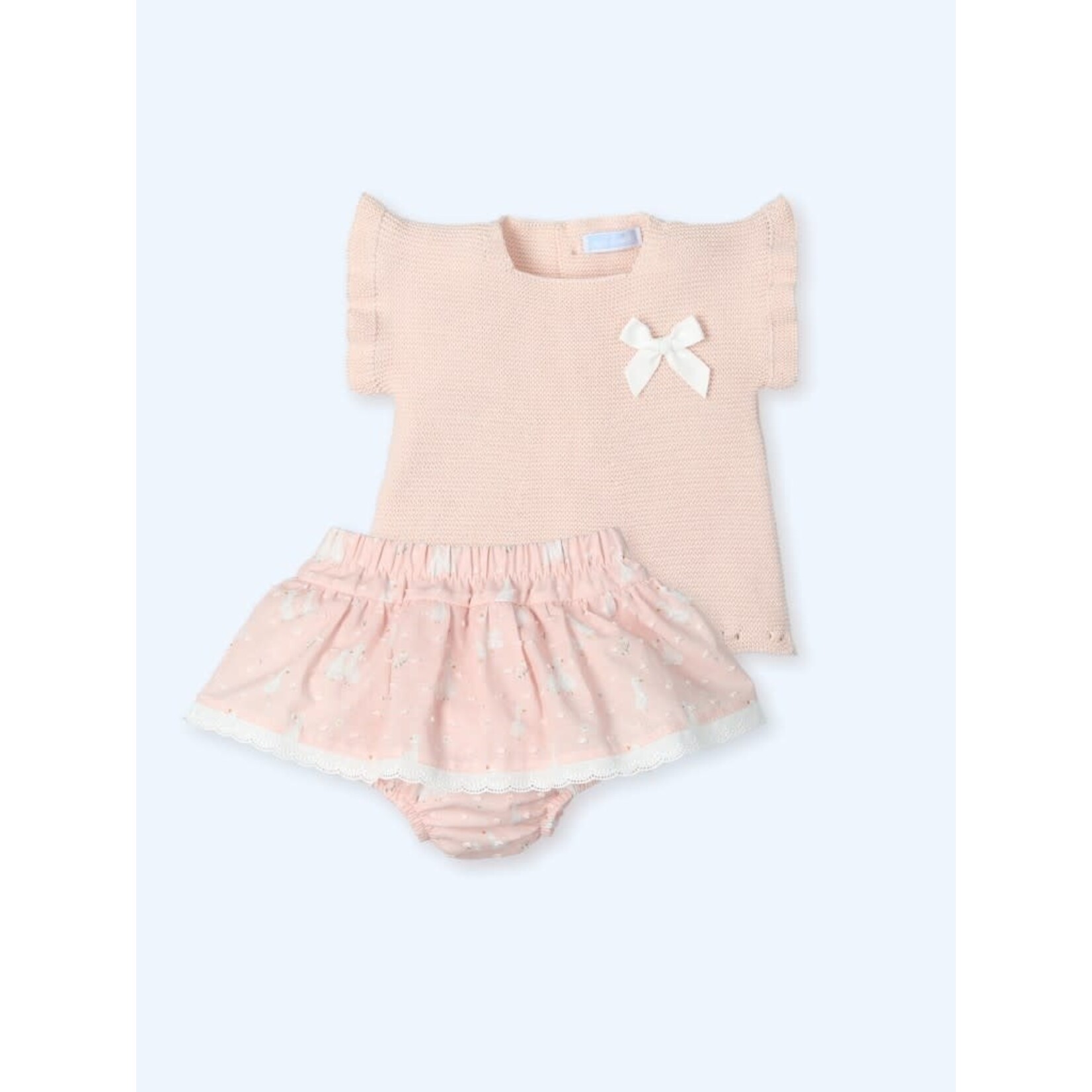 Mac Ilusion Mac Ilusion Jersey desmangado y culotte faldita estampada PLUMETI DUCKS Nude B