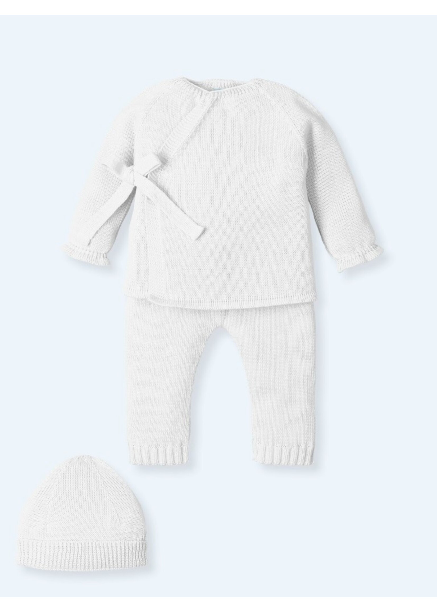Mac Ilusion Mac Ilusion Traje 3 Piezas sueter, pantalon sin pies y bonet BASICS Crudo B