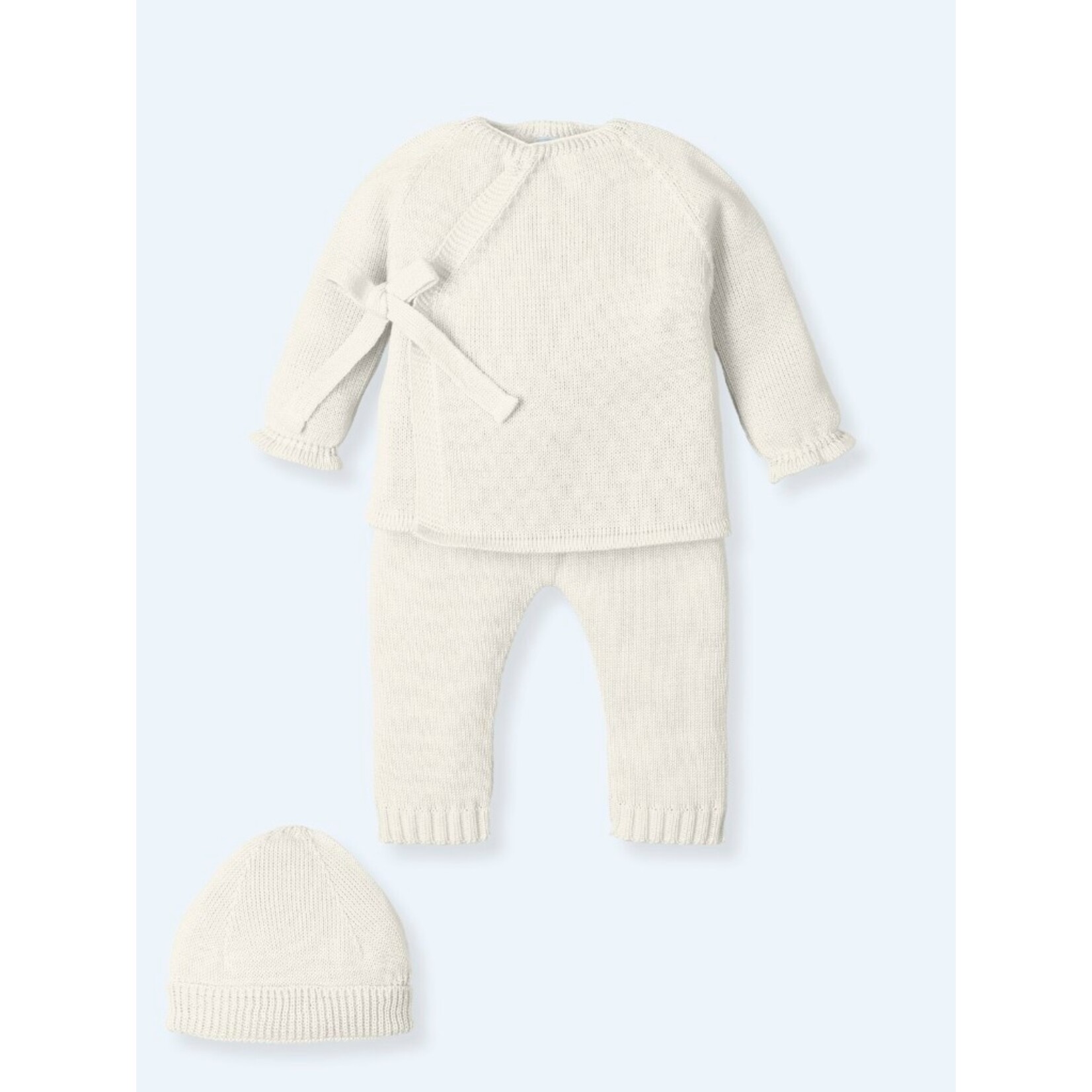 Mac Ilusion Mac Ilusion Traje 3 Piezas sueter, pantalon sin pies y bonet BASICS Crudo B