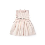 Copenhagen Colors Copenhagen Colors SEERSUCKER DRESS W. RUFFLES AND EMB. DUSTY ROSE W CREAM STRIPE 261-200-501