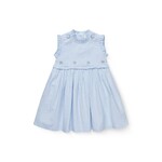 Copenhagen Colors Copenhagen Colors SEERSUCKER DRESS W. RUFFLES AND EMB. SKY BLUE W CREAM STRIPE 261-200-501