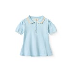 Copenhagen Colors Copenhagen Colors KNITTED PEPLUM BLOUSE ICE BLUE/CREAM COMB. 261-000-305