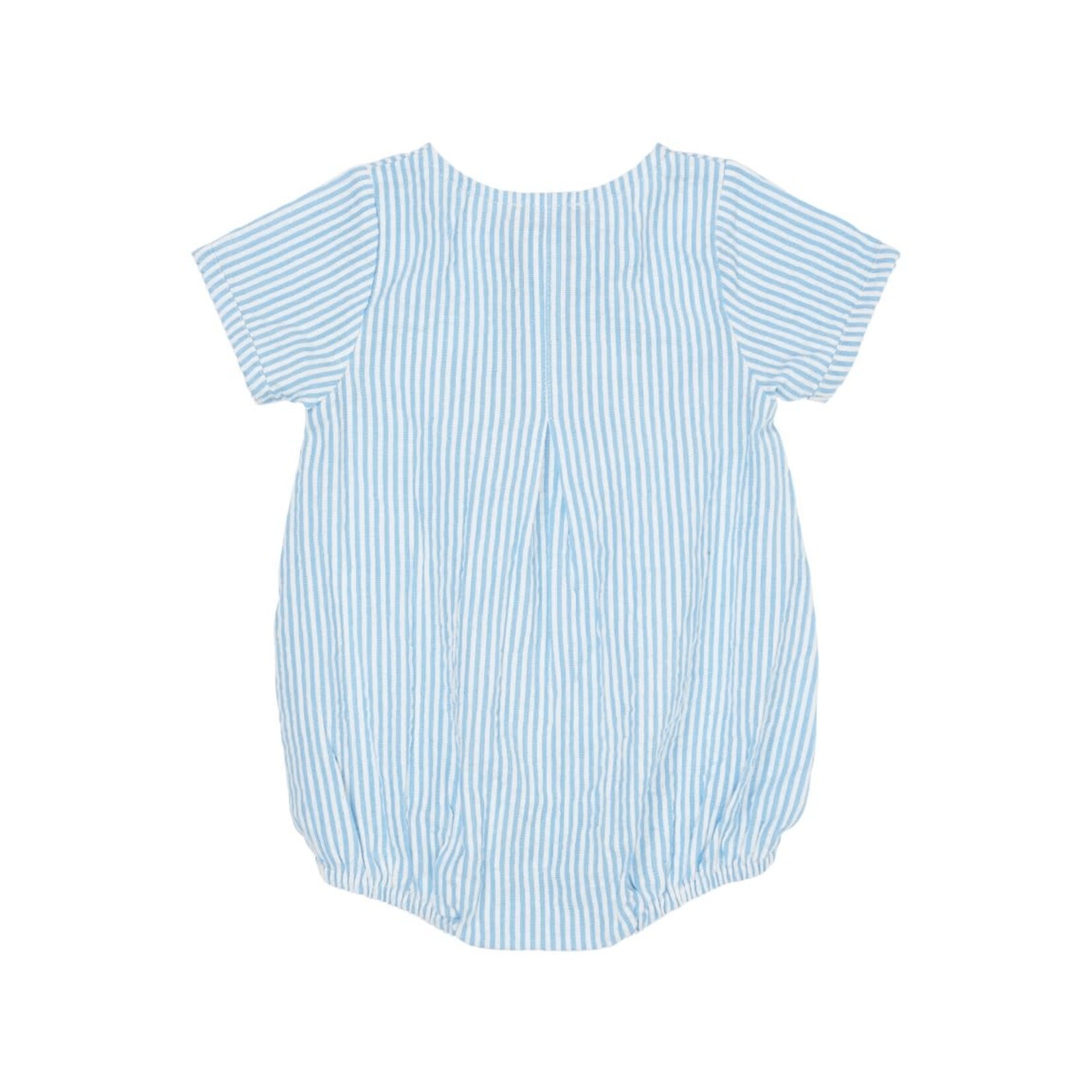 Copenhagen Colors Copenhagen Colors SEERSUCKER ROMPER W. SLEEVES SKY BLUE W CREAM STRIPE 241-200-502-B