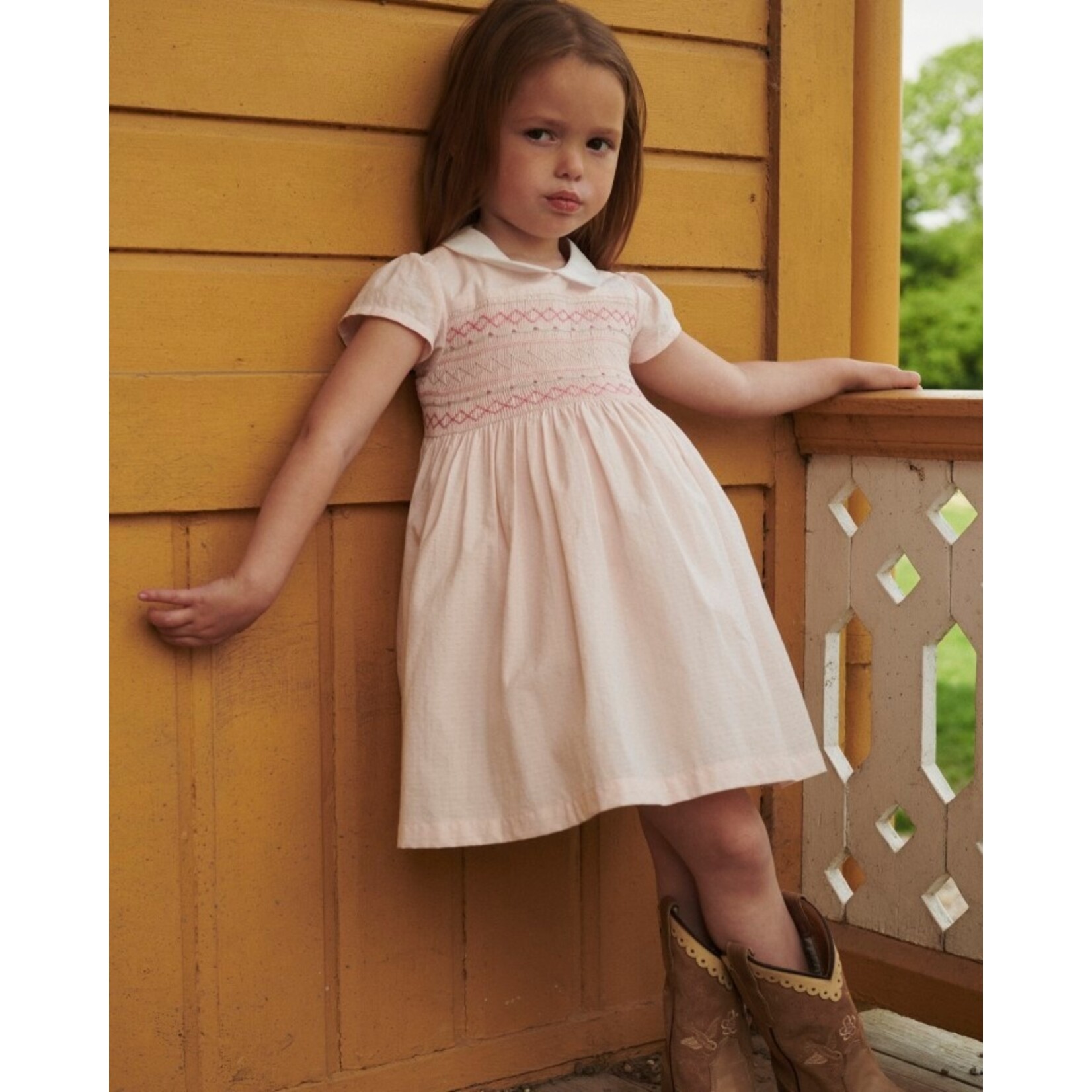 Copenhagen Colors Copenhagen Colors SMOCK DRESS W. EMB. DUSTY ROSE COMB. 261-240-500