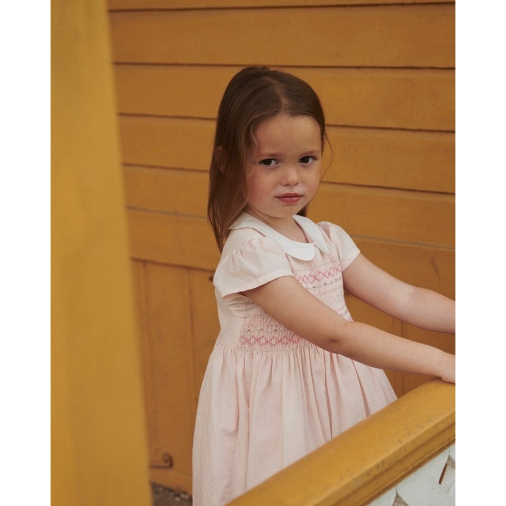 Copenhagen Colors Copenhagen Colors SMOCK DRESS W. EMB. DUSTY ROSE COMB. 261-240-500