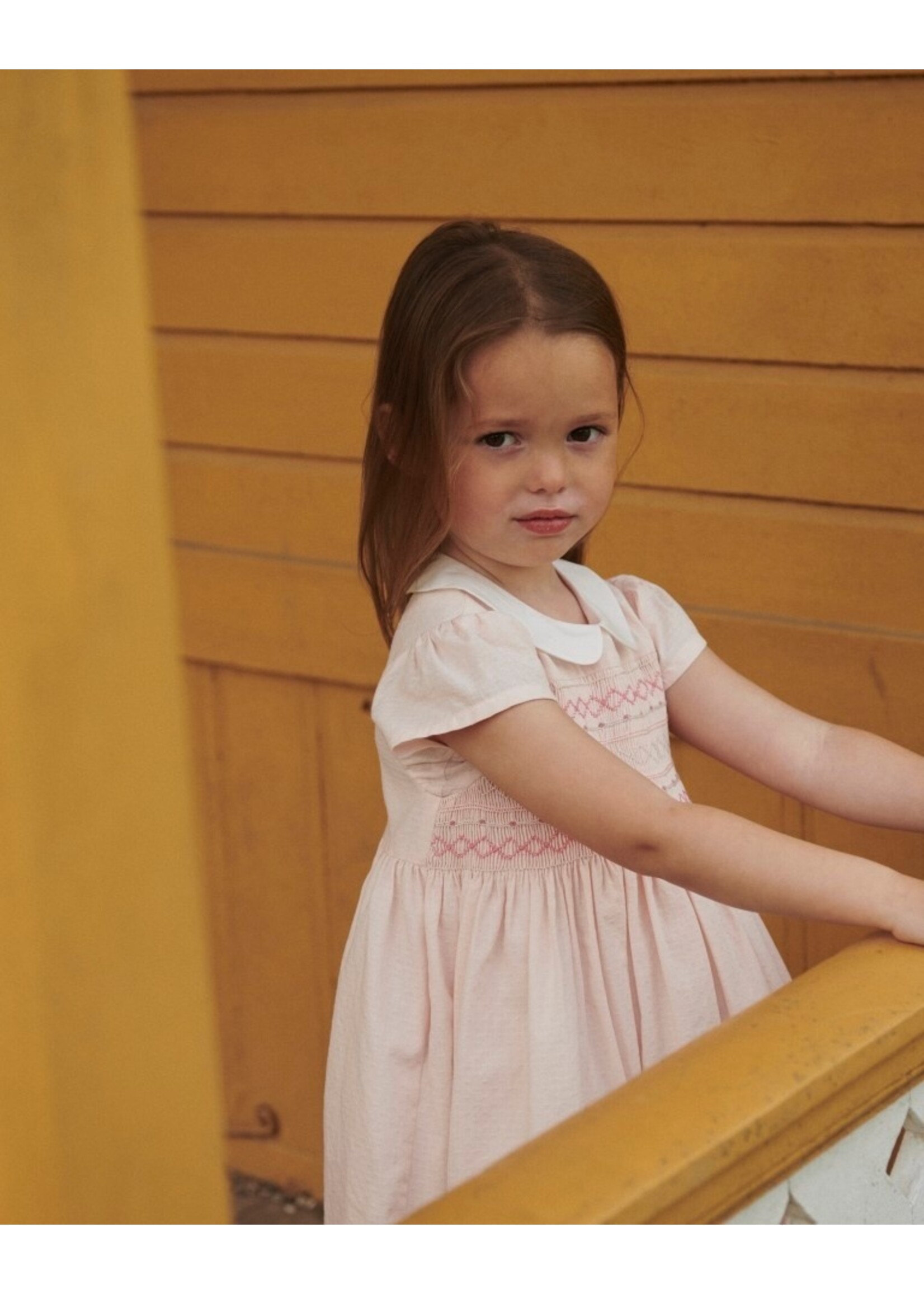 Copenhagen Colors Copenhagen Colors SMOCK DRESS W. EMB. DUSTY ROSE COMB. 261-240-500