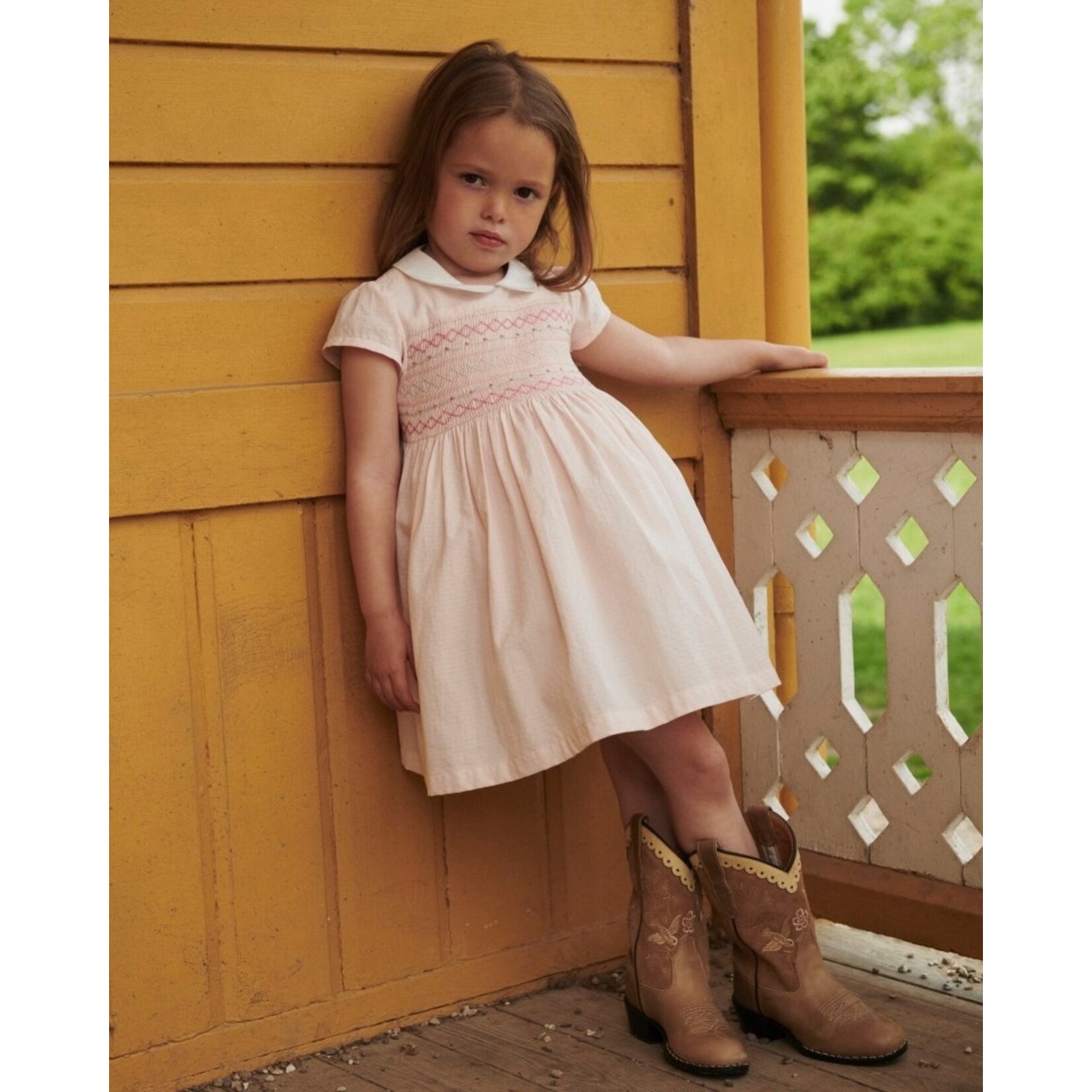 Copenhagen Colors Copenhagen Colors SMOCK DRESS W. EMB. DUSTY ROSE COMB. 261-240-500