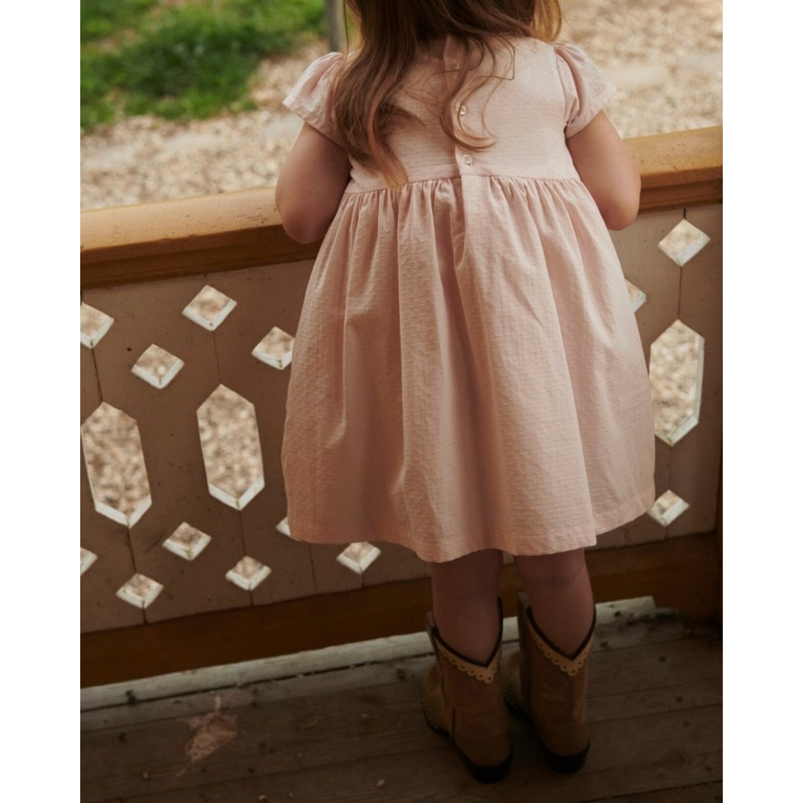 Copenhagen Colors Copenhagen Colors SMOCK DRESS W. EMB. DUSTY ROSE COMB. 261-240-500