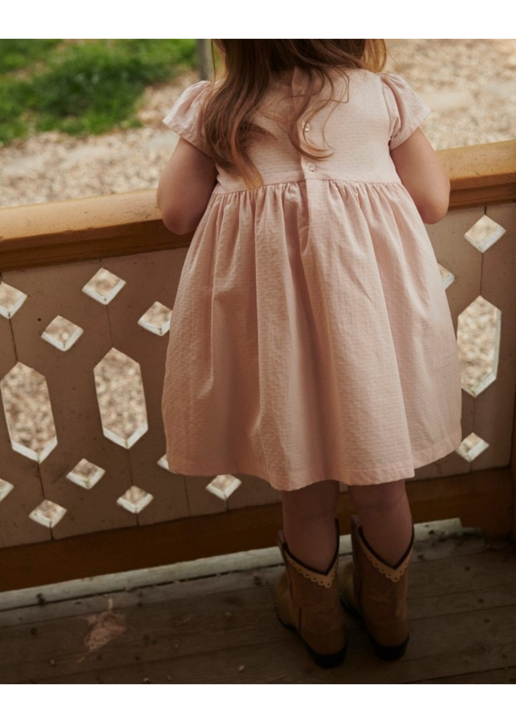 Copenhagen Colors Copenhagen Colors SMOCK DRESS W. EMB. DUSTY ROSE COMB. 261-240-500