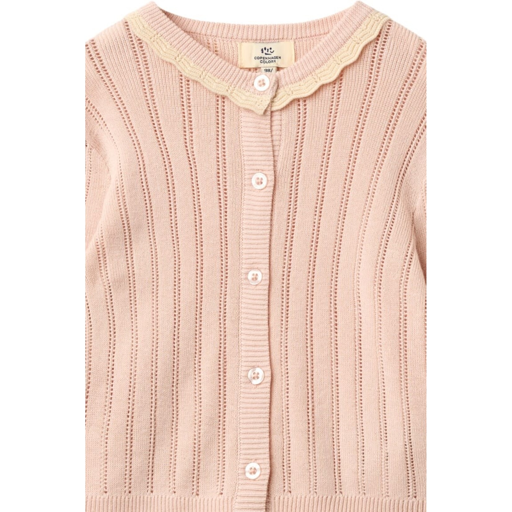 Copenhagen Colors Copenhagen Colors KNITTED POINTELLE CARDIGAN DUSTY ROSE COMB. 261-000-316