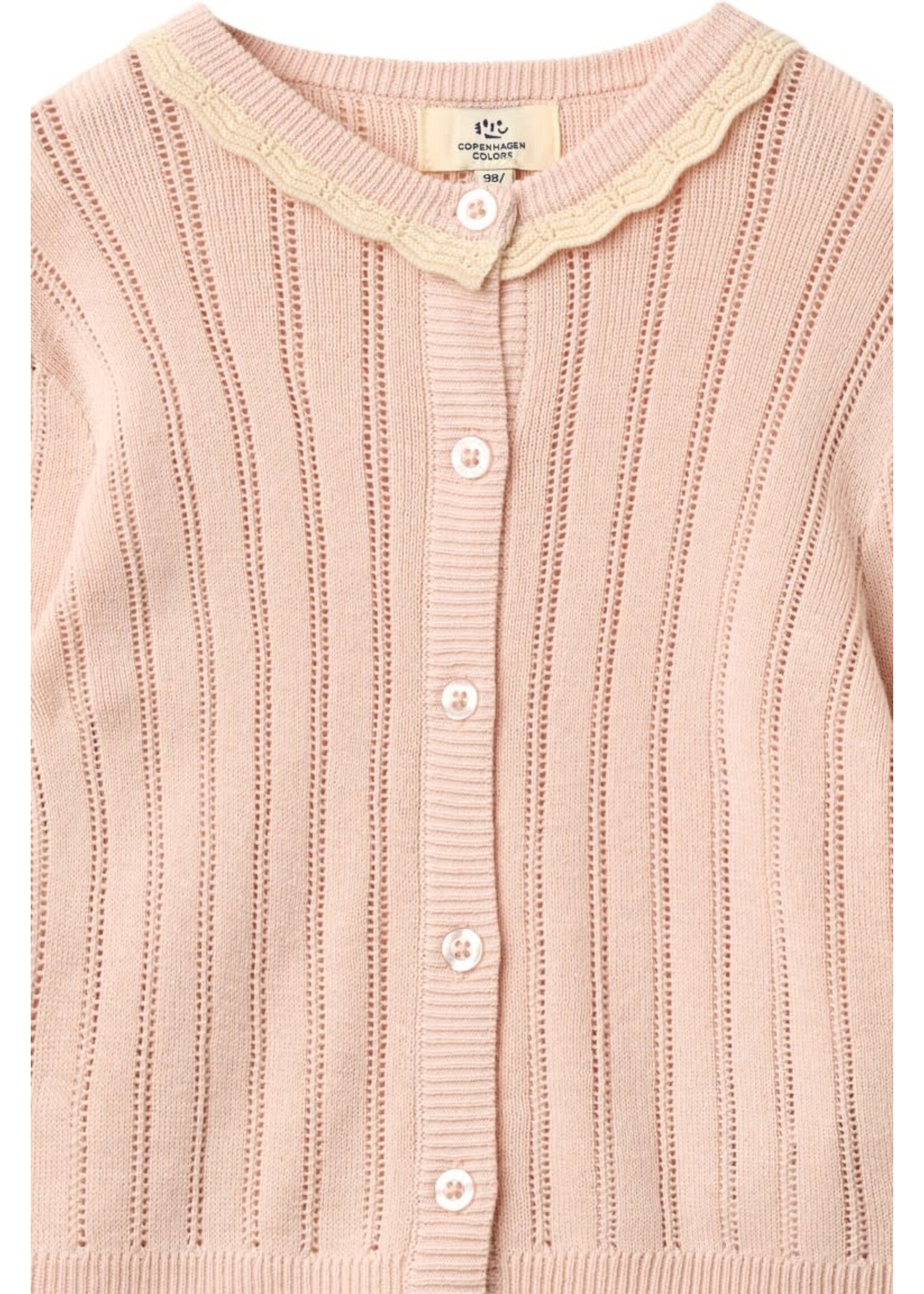 Copenhagen Colors Copenhagen Colors KNITTED POINTELLE CARDIGAN DUSTY ROSE COMB. 261-000-316
