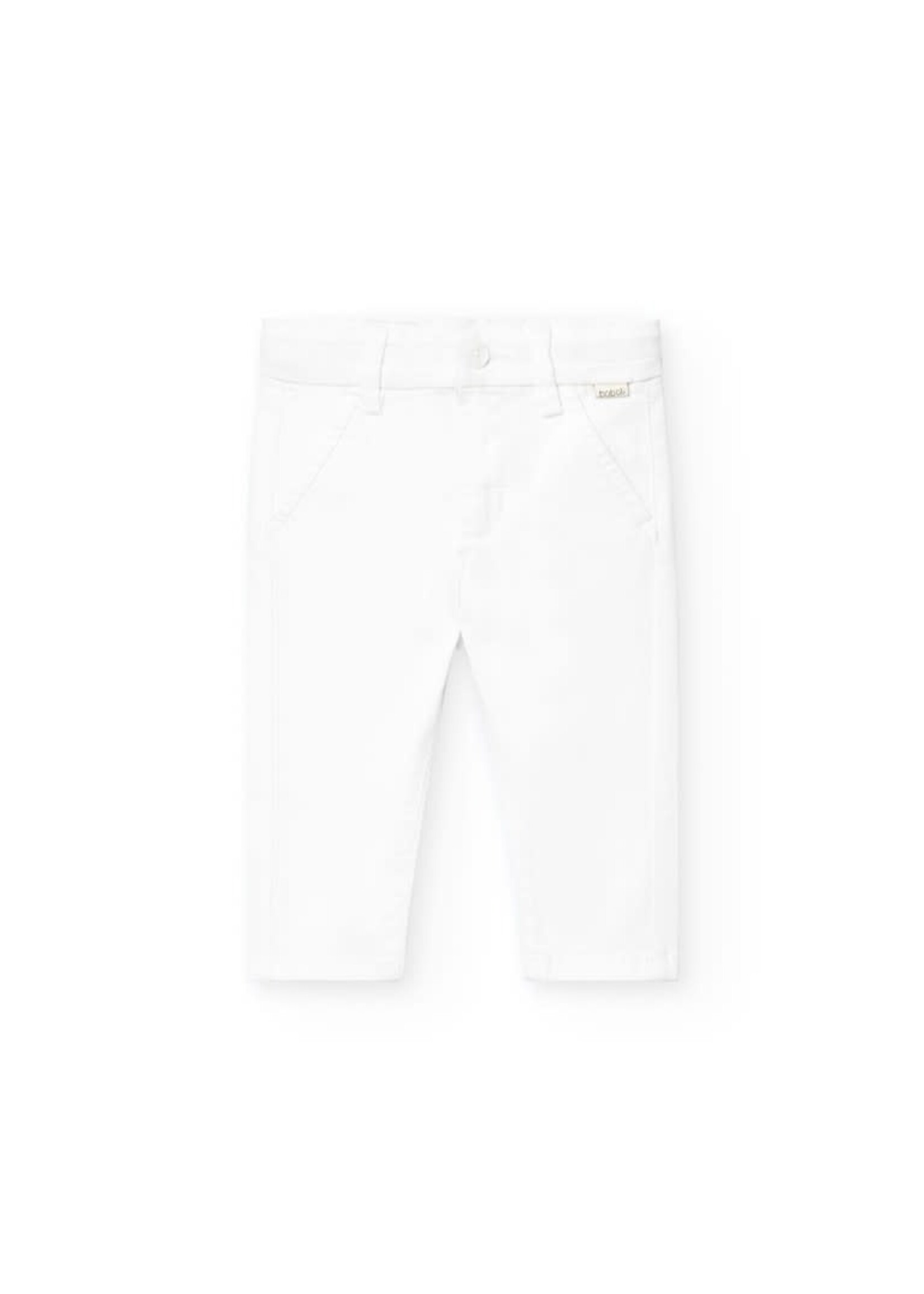 Boboli Boboli Stretch satin trousers for BOY-BCI white 711155