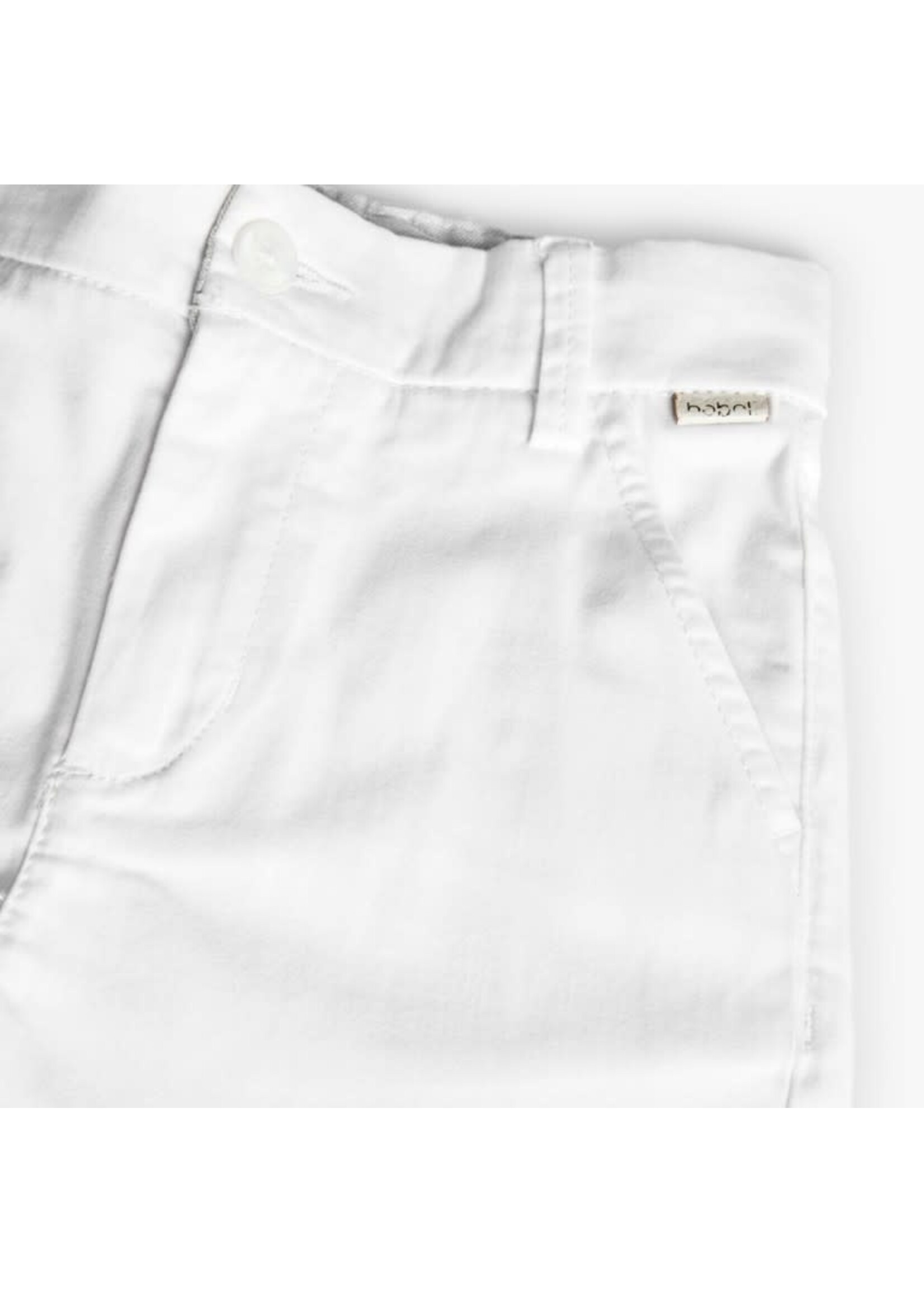 Boboli Boboli Stretch satin trousers for boy -BCI white 731023