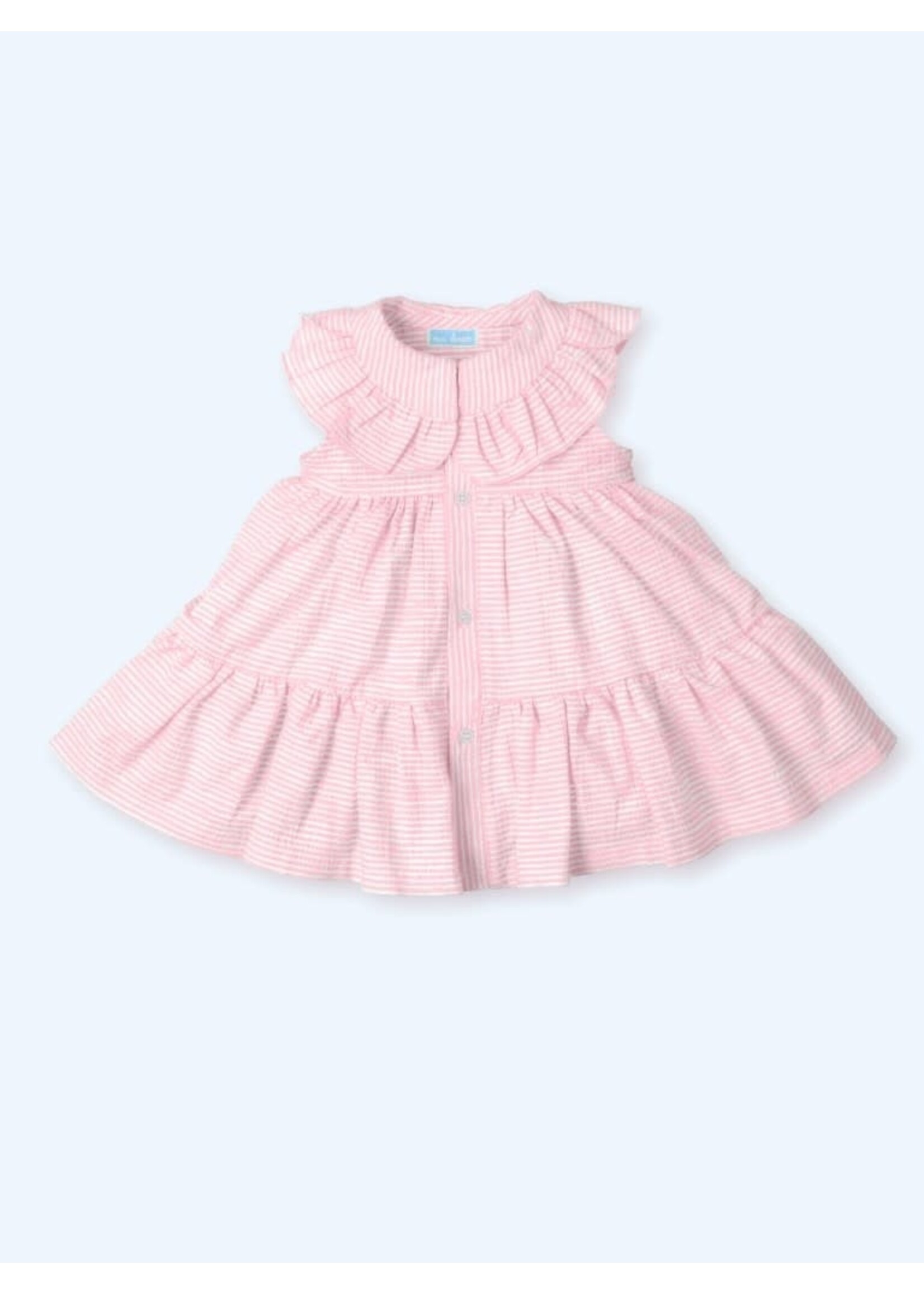 Mac Ilusion Mac Ilusion Vestido tejido algodon abierto delante LIMONATA SEERSUKER Fresa B