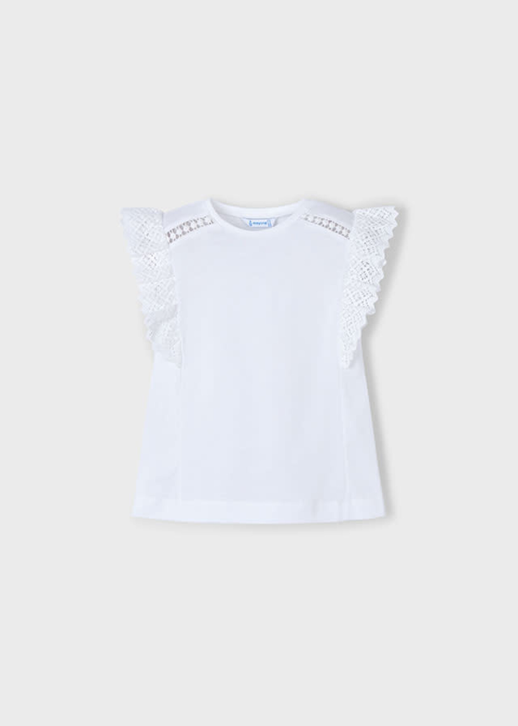 Mayoral Mayoral S/s crochet t-shirt White - 25 03010
