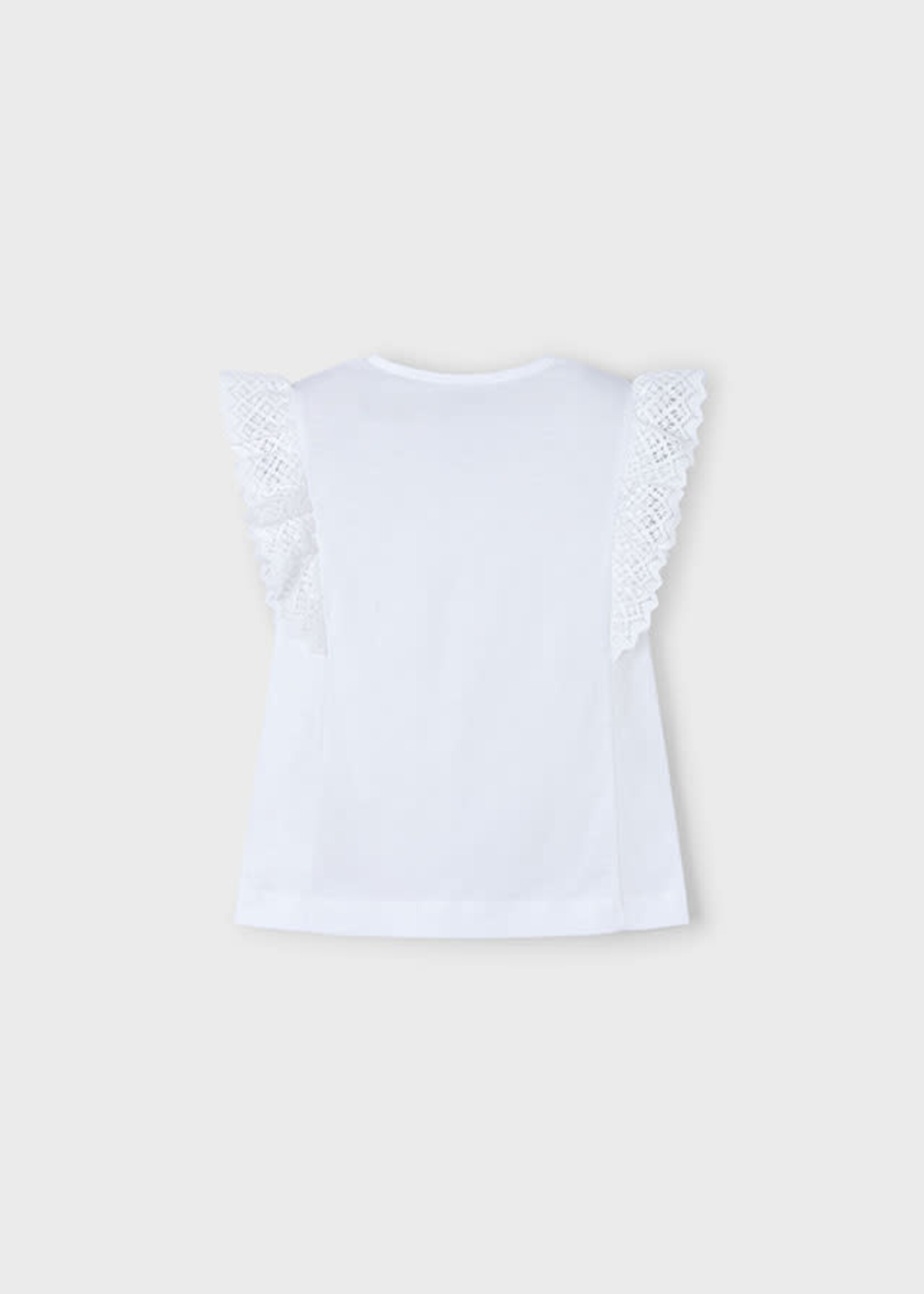 Mayoral Mayoral S/s crochet t-shirt White - 25 03010