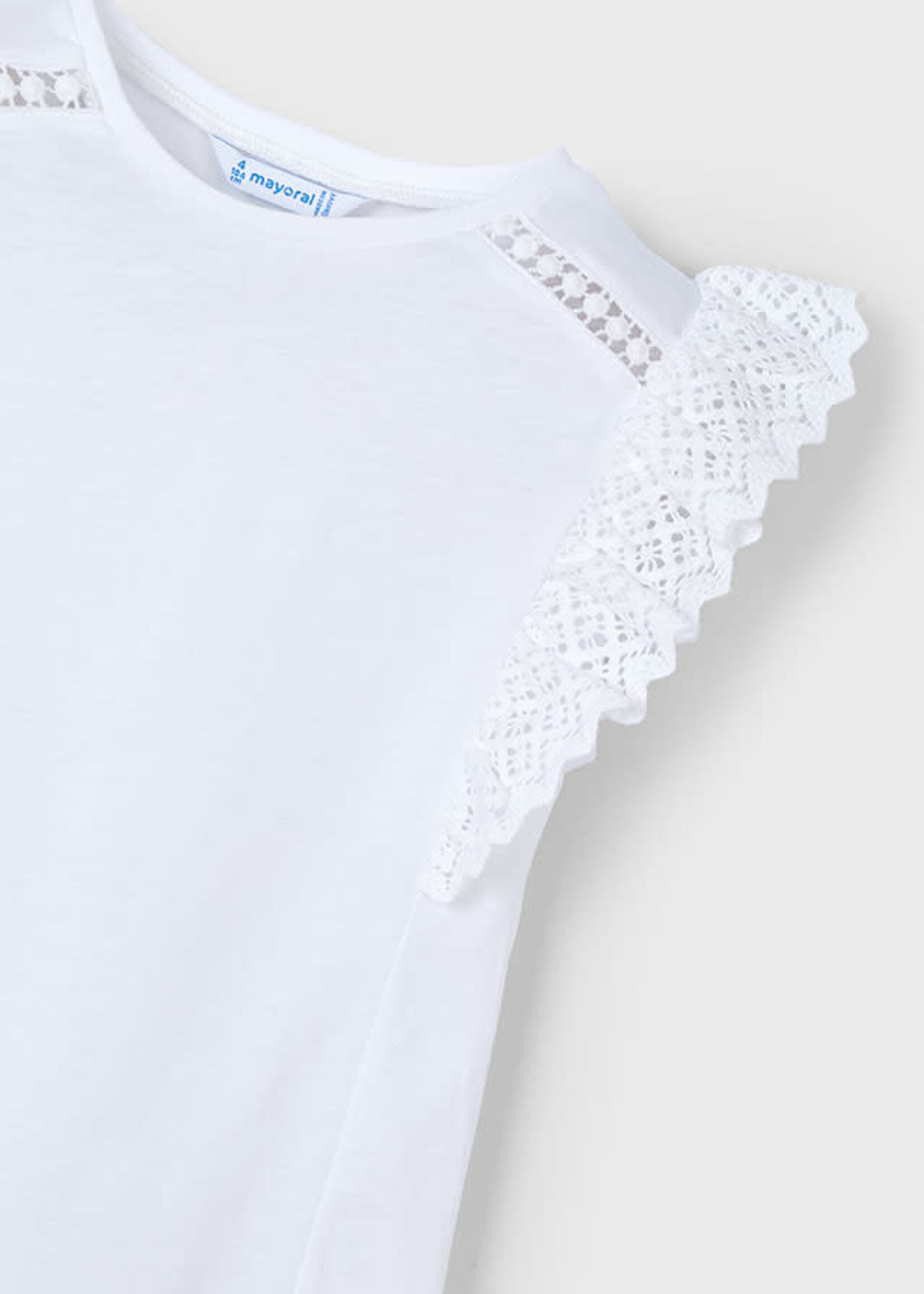 Mayoral Mayoral S/s crochet t-shirt White - 25 03010