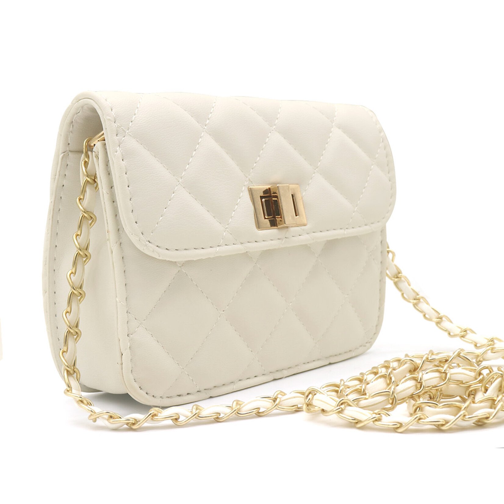 Tasje off white met gouden hengsel