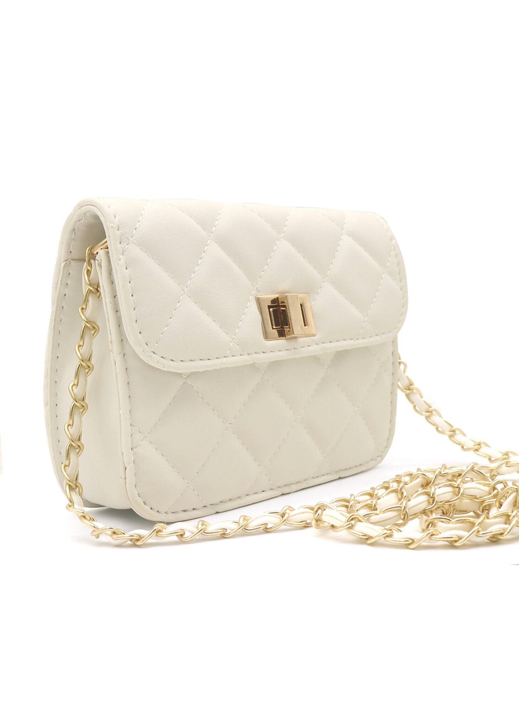 Tasje off white met gouden hengsel