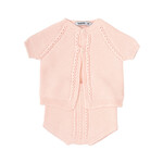 Babidu Babidu UNISEX KNITTED 100% COTTON JACKET+SHORTS PINK-41317