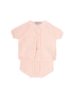 Babidu Babidu UNISEX KNITTED 100% COTTON JACKET+SHORTS PINK-41317