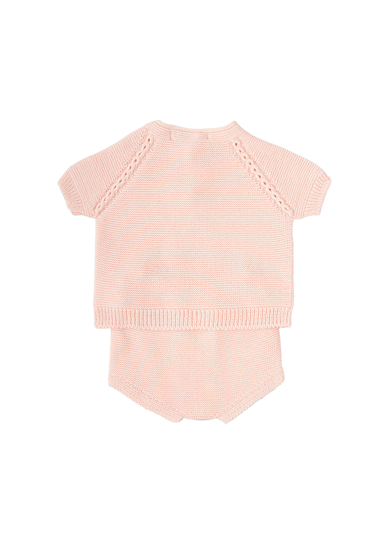 Babidu Babidu UNISEX KNITTED 100% COTTON JACKET+SHORTS PINK-41317