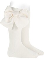 Condor Condor Kniekousen off white 202 met extra grote strikken