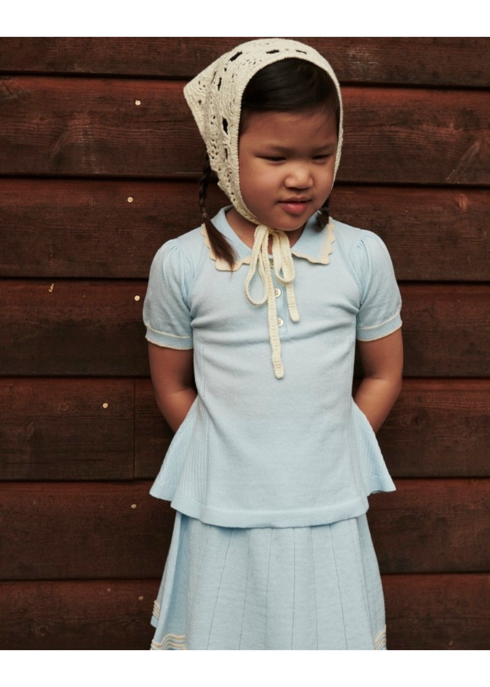 Copenhagen Colors Copenhagen Colors KNITTED TENNIS SKIRT ICE BLUE/CREAM COMB. 241-000-401